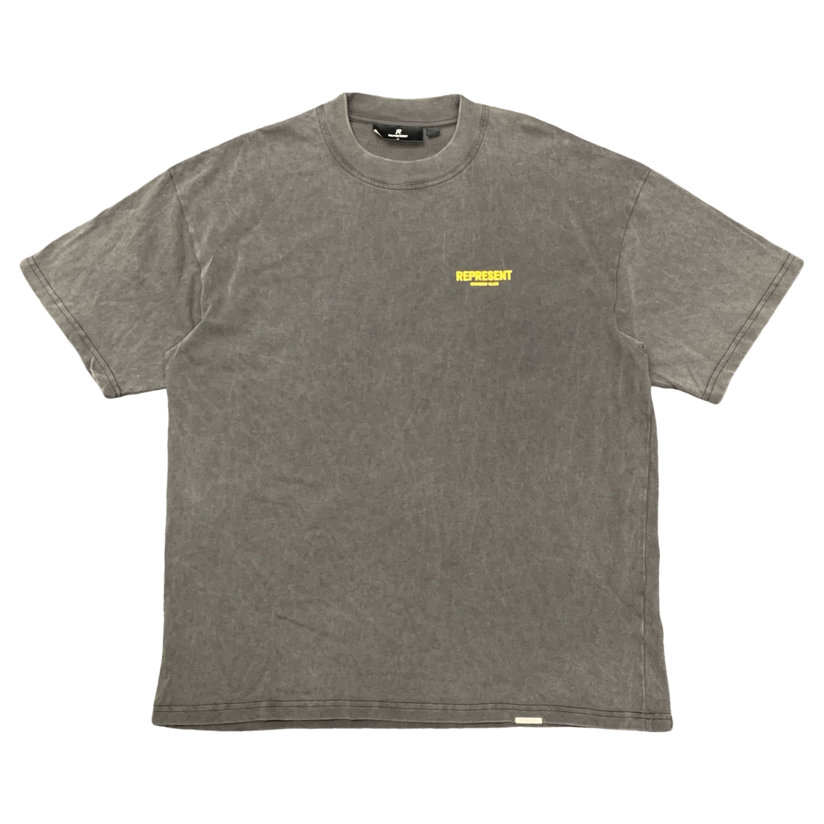 Represent Medium Tee Owners Club Yellow Font Vintage Grey T-Shirt