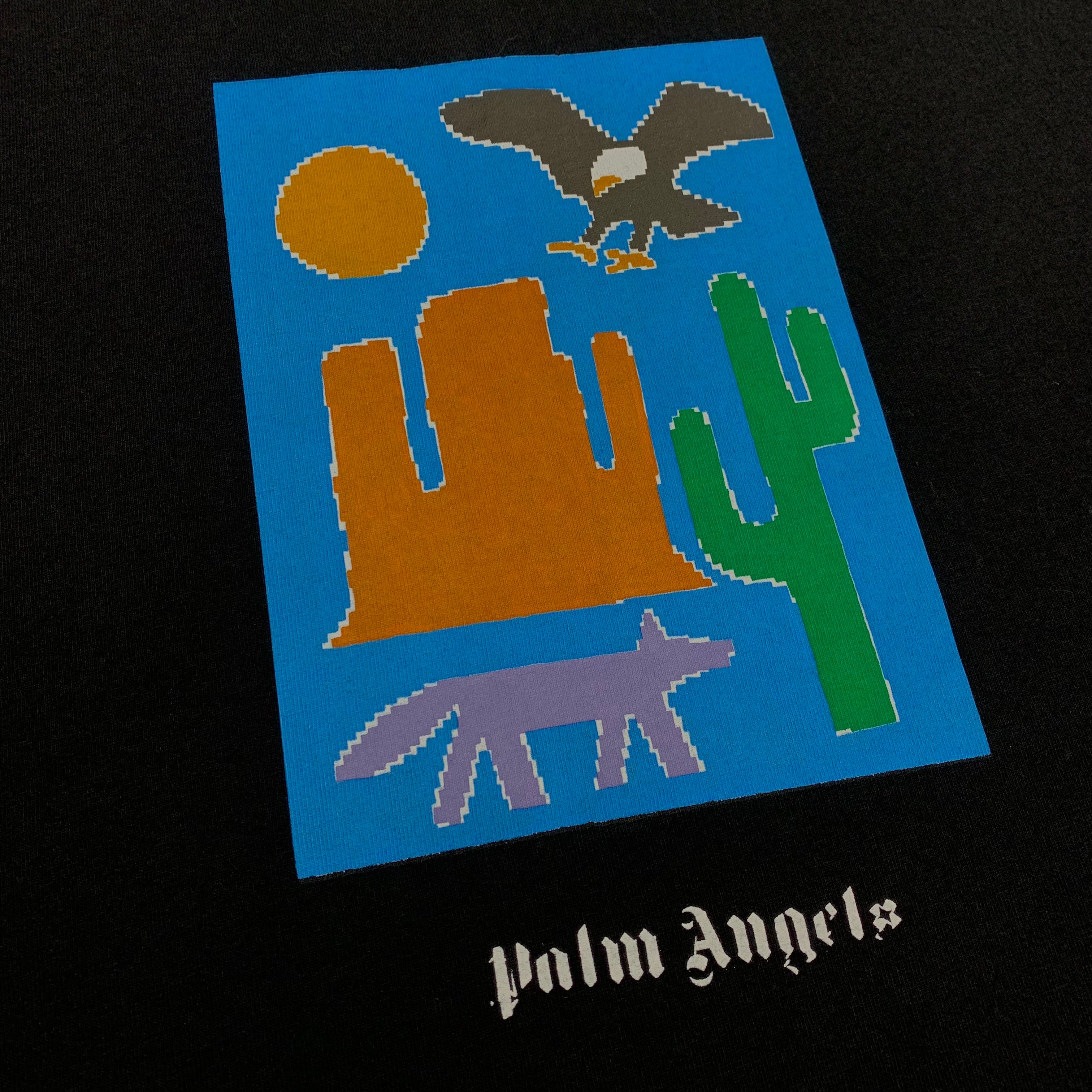 Palm Angels Small Tee New Folk Black T-Shirt