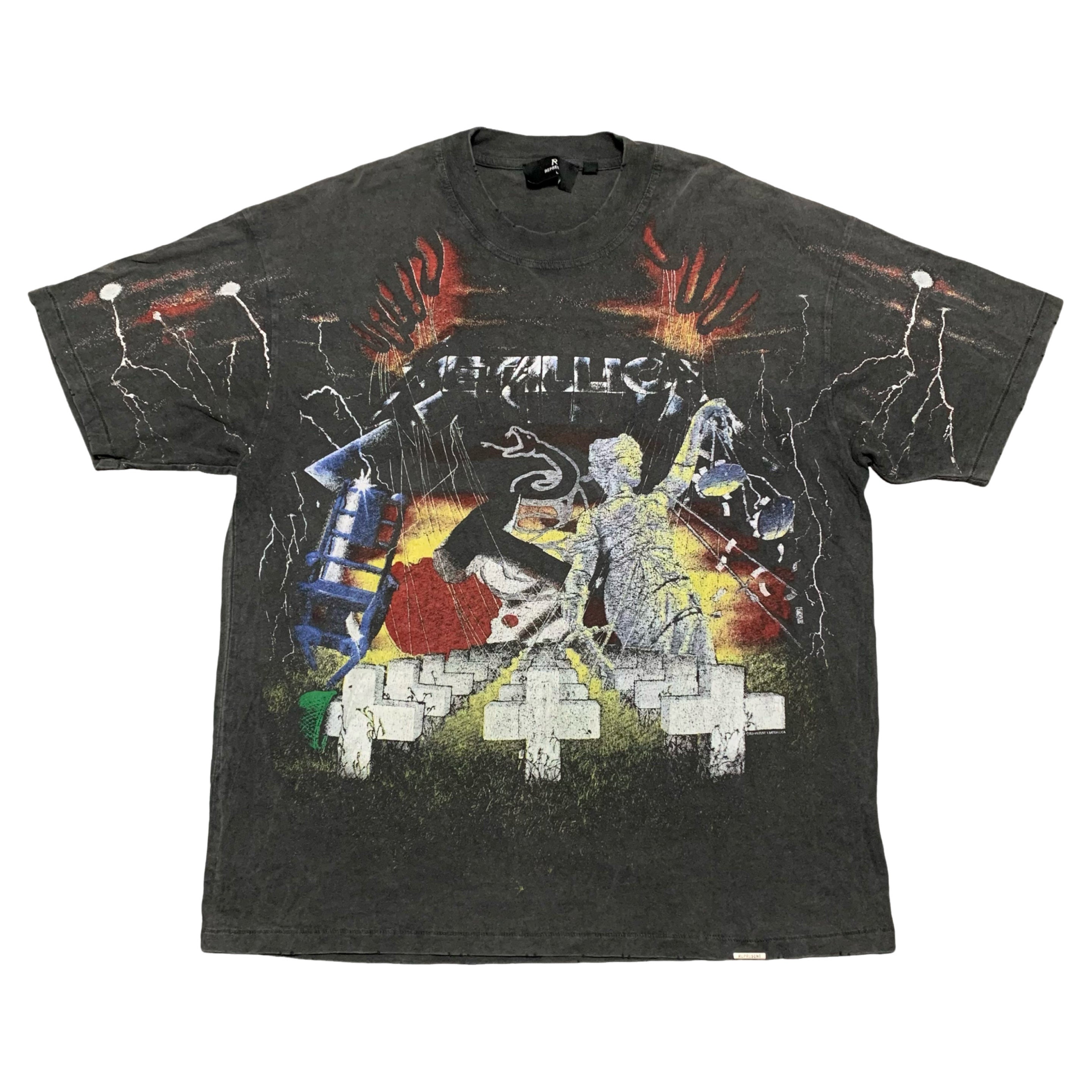 Represent Large Metallica Master Of Puppets Vintage Grey Tee