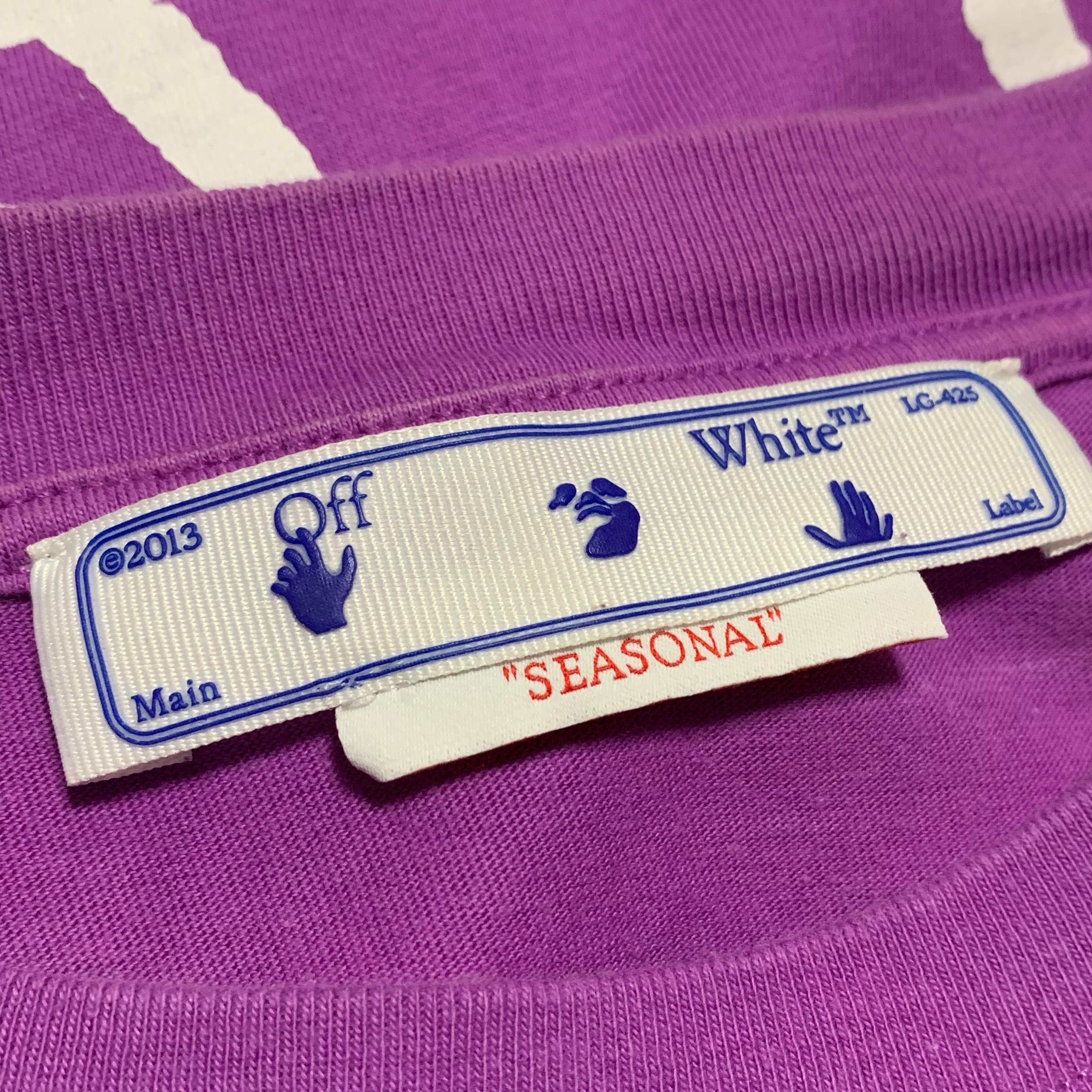 Off White Medium Hand Arrow Purple Tee Virgil Abloh