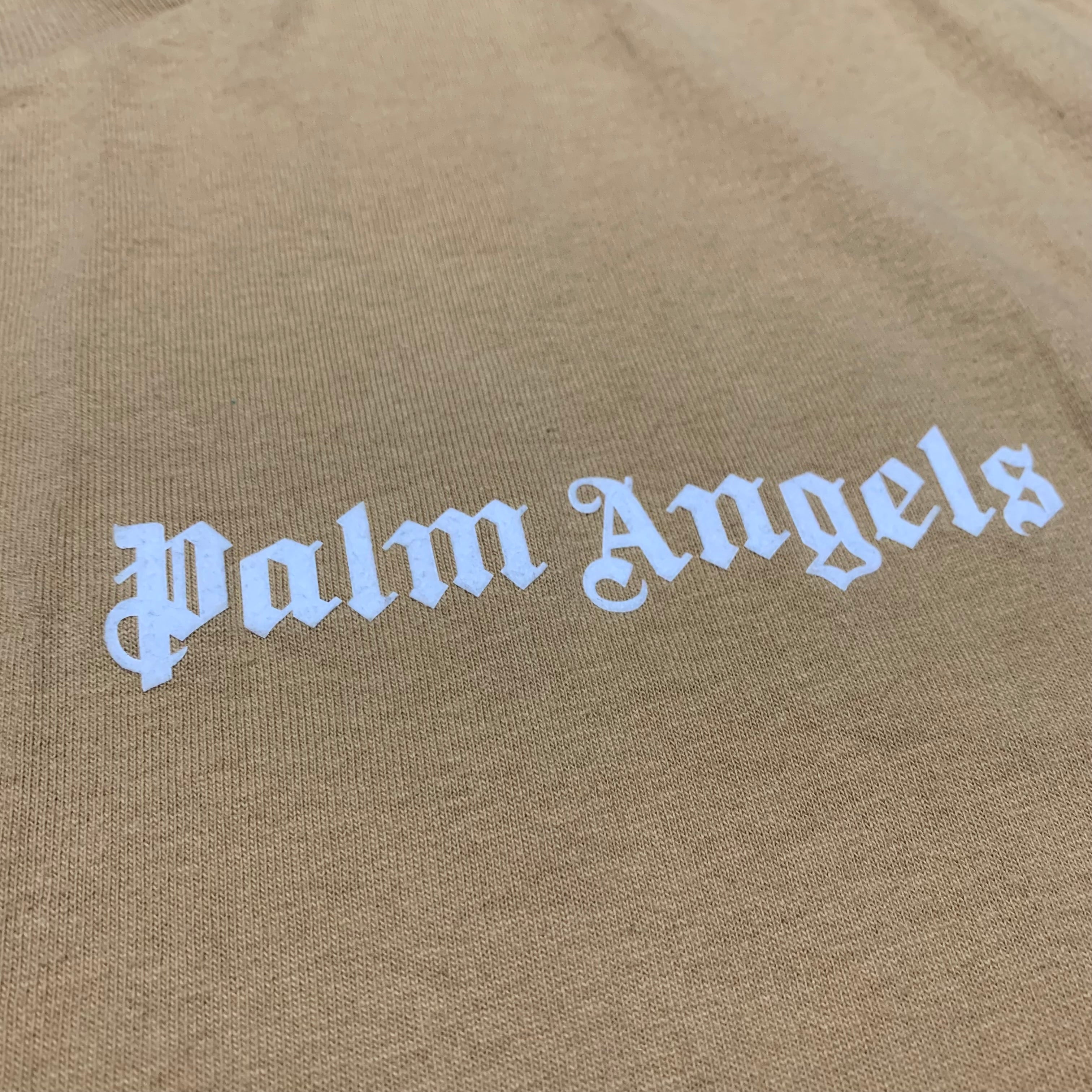 Palm Angels Large Classic Logo Mustard Tan Tee