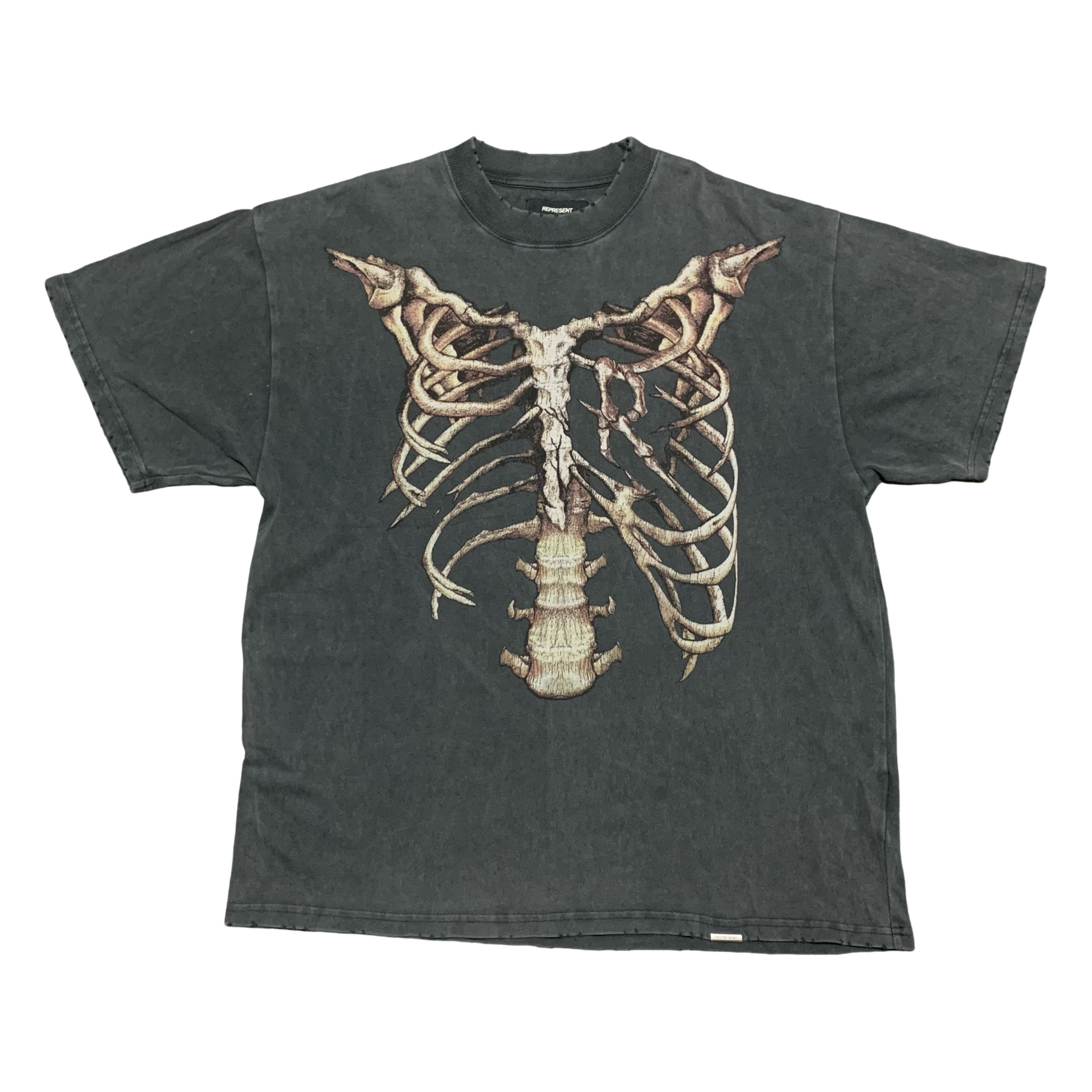 Represent Large Skeleton Vintage Grey Tee 'Bones'