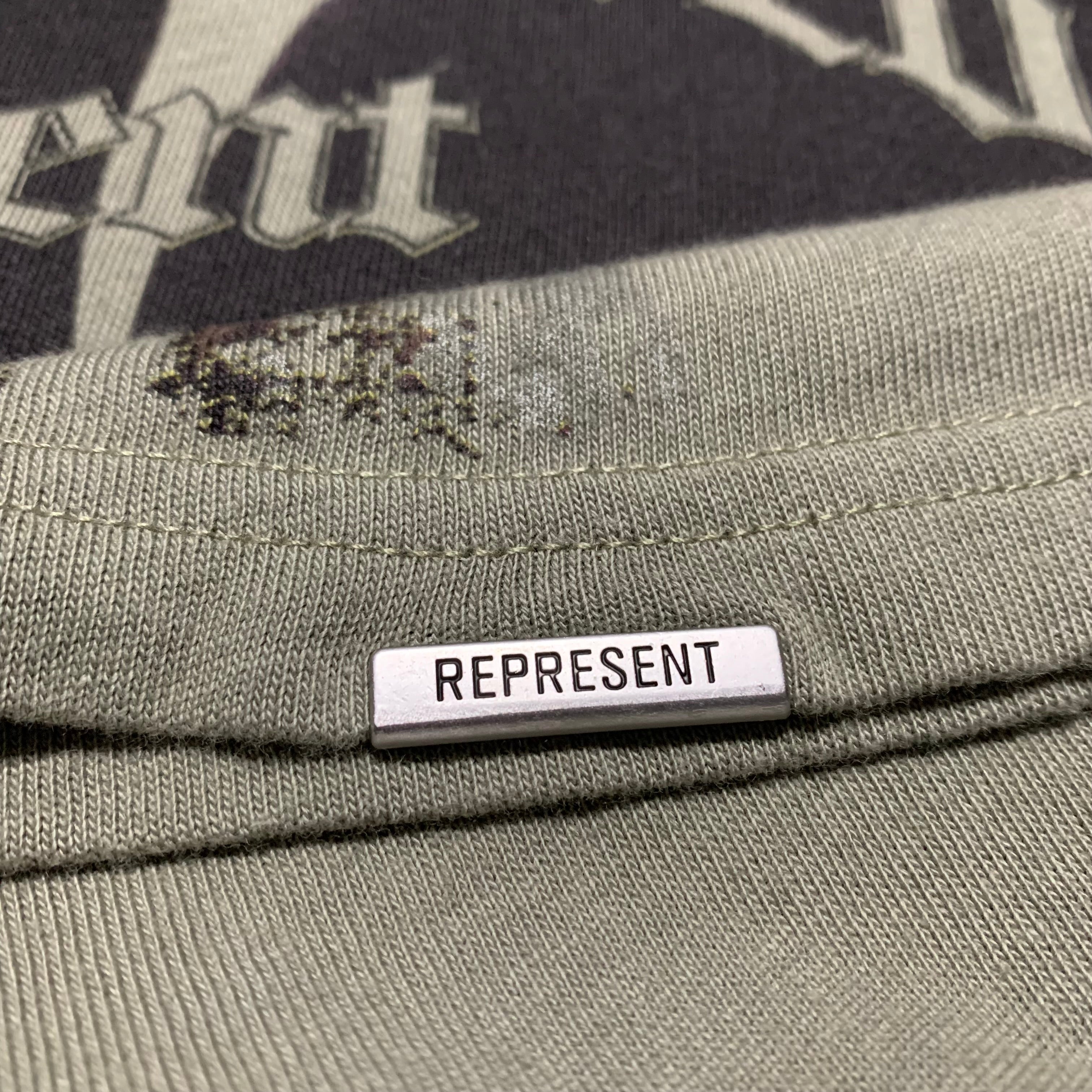 Represent XS Thoroughbred Dog Khaki Green Tee