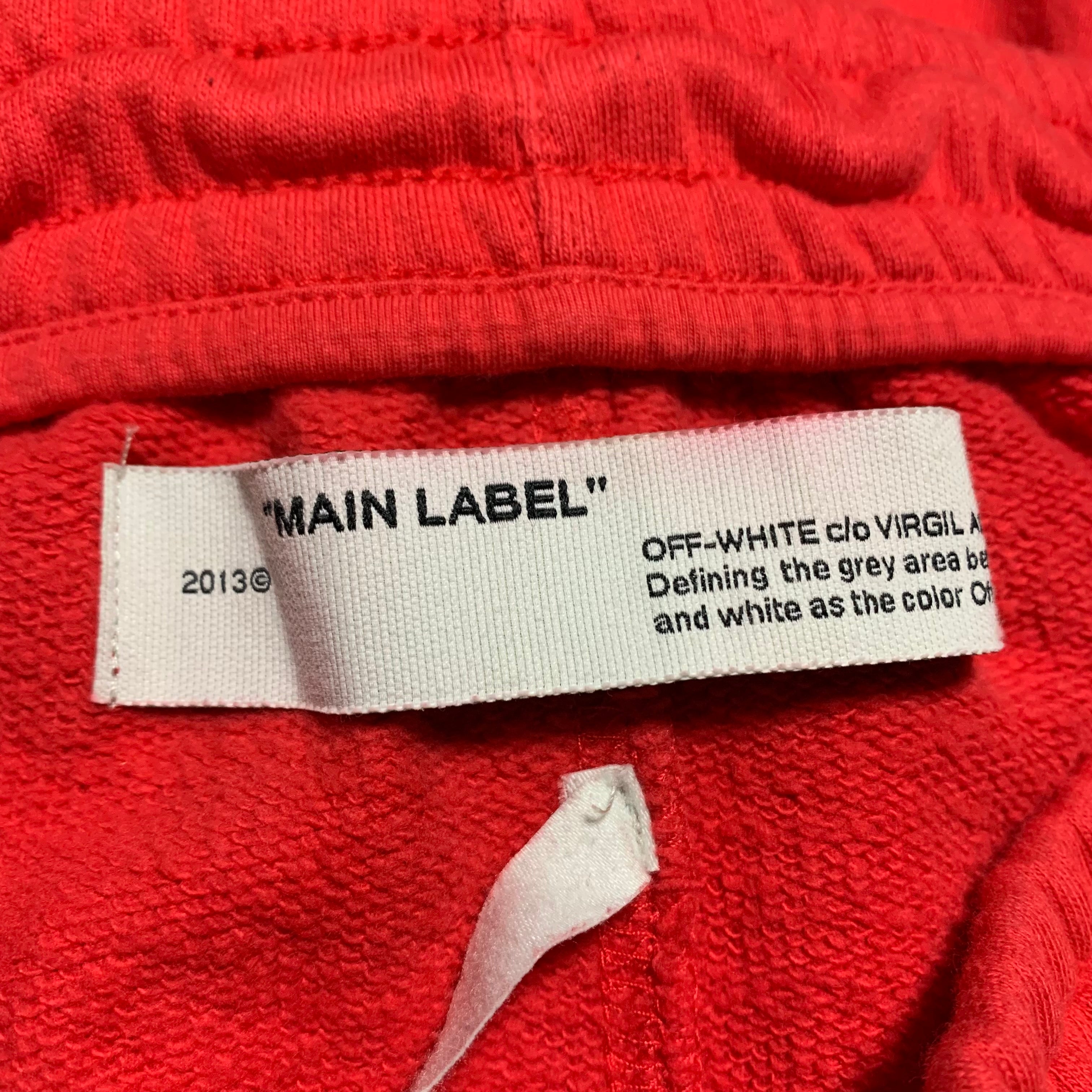 Off White XL Shorts Outline Diag Red Bottoms Virgil Abloh