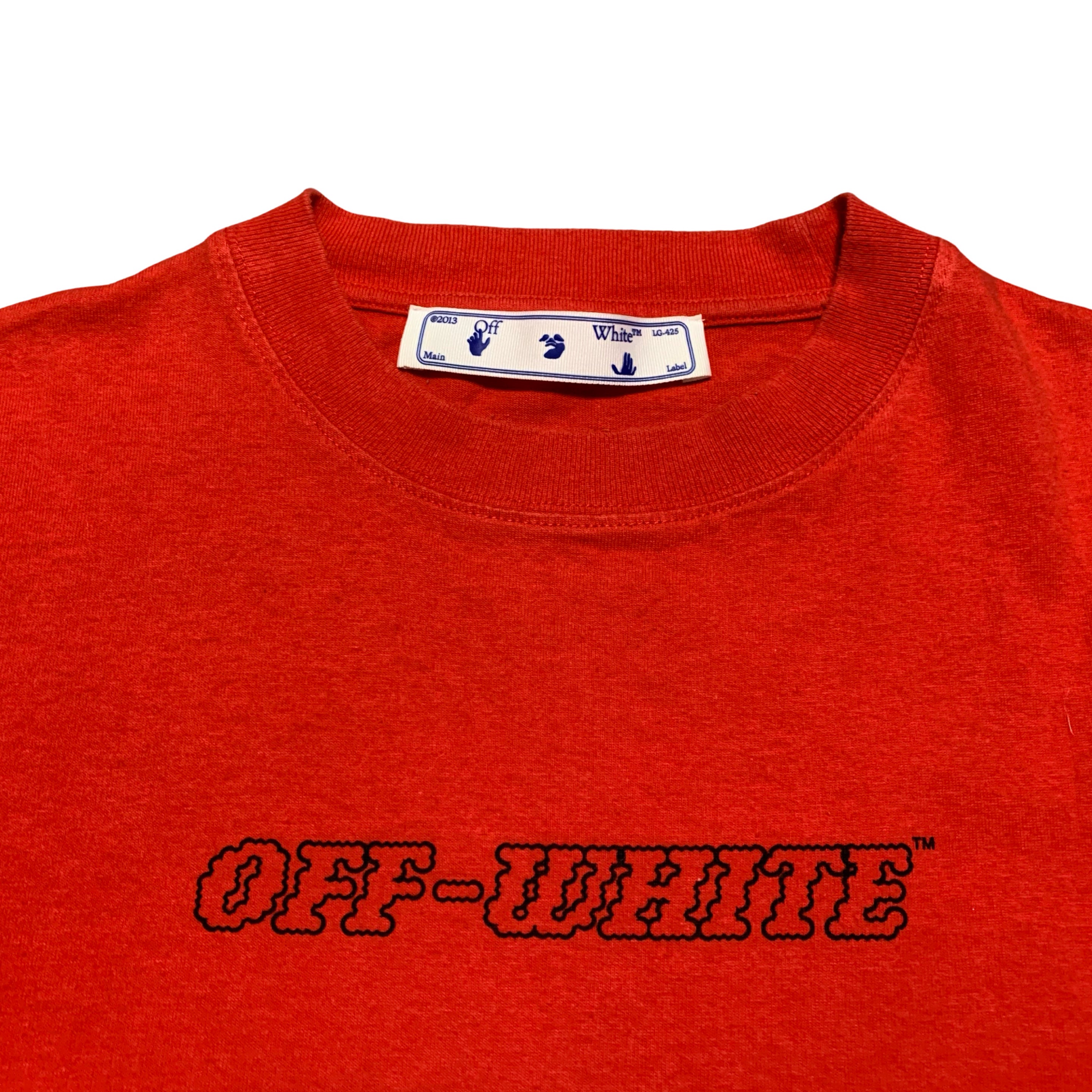 Off White XS Pascal Hand Gun Red Tee Virgil Abloh (OMAA027R21JER011)