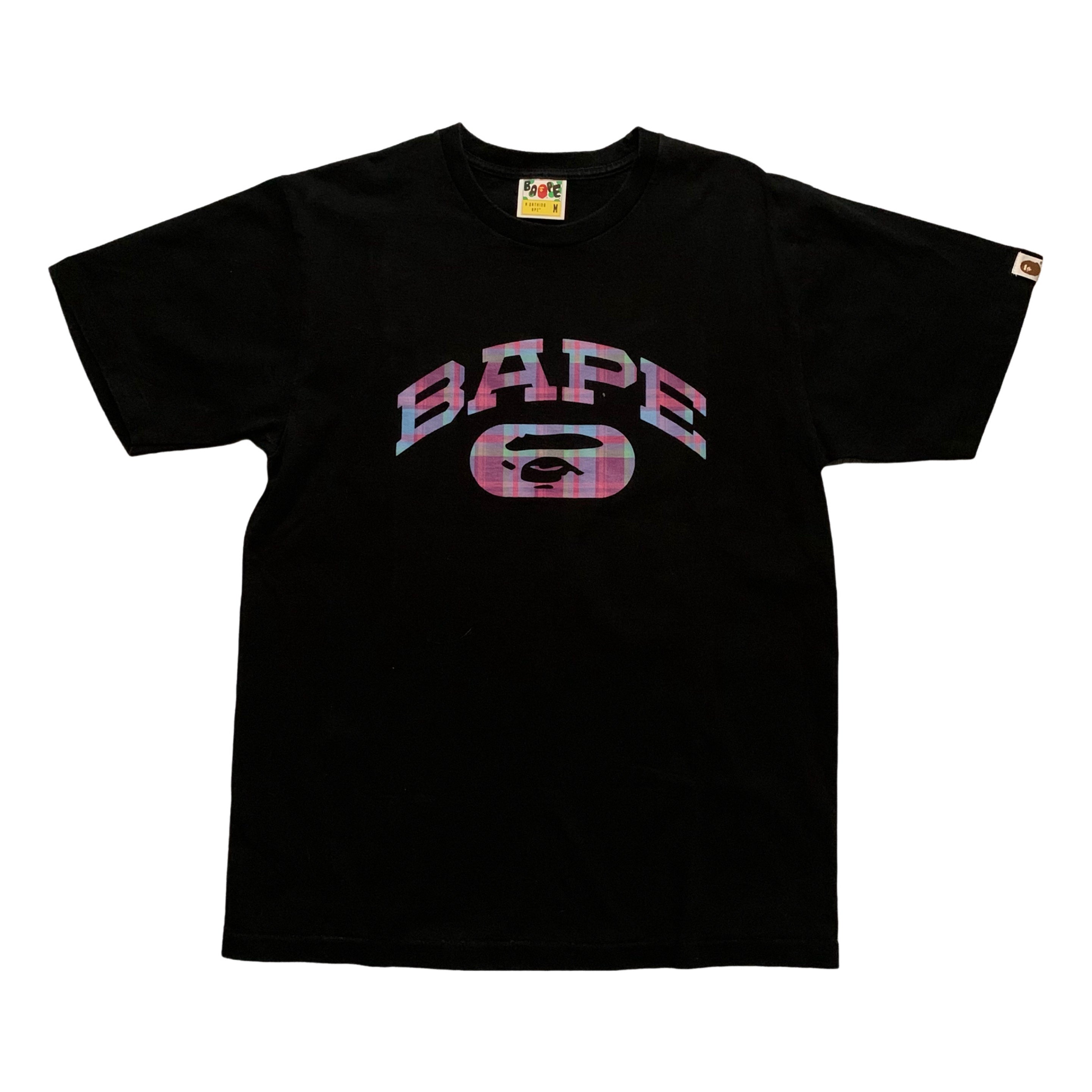 Bape Medium Check Graphic Black Tee A Bathing Ape