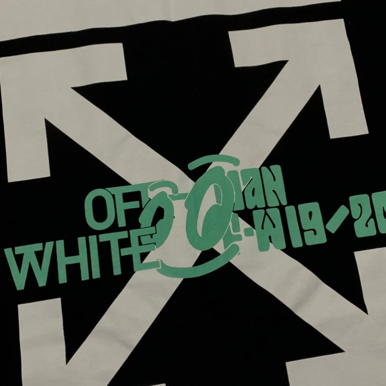 Off White XL Tee Waterfall Arrows Black T-Shirt Virgil Abloh