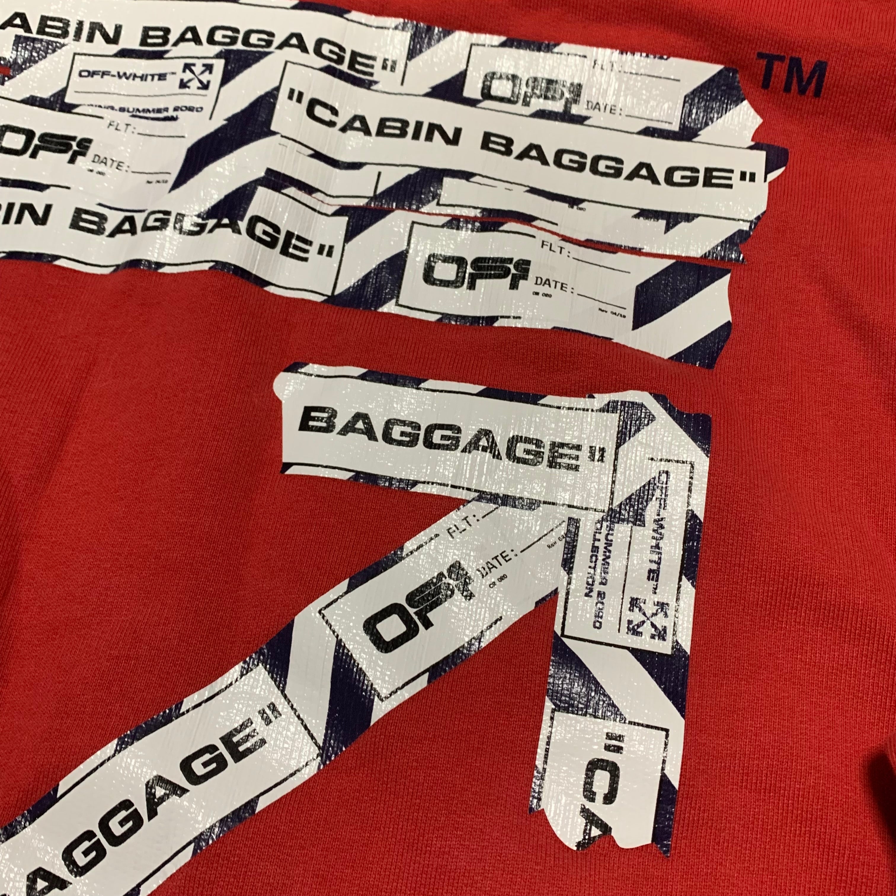 Off White Small Airport Arrows Red Hoodie Virgil Abloh