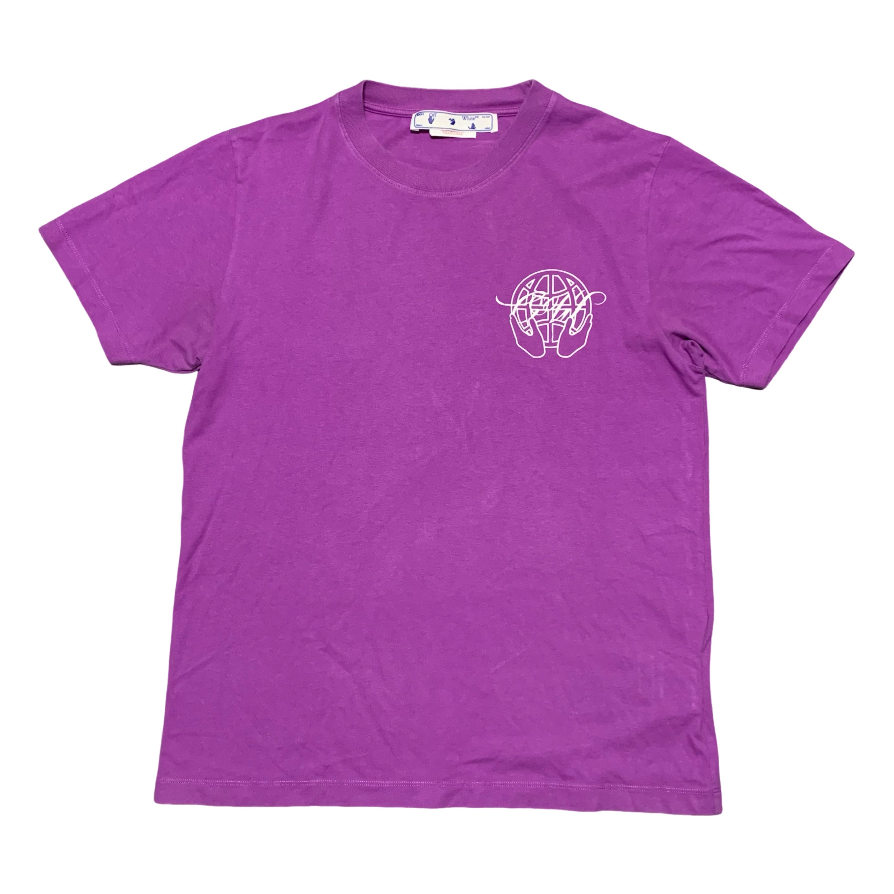 Off White Medium Hand Arrow Purple Tee Virgil Abloh