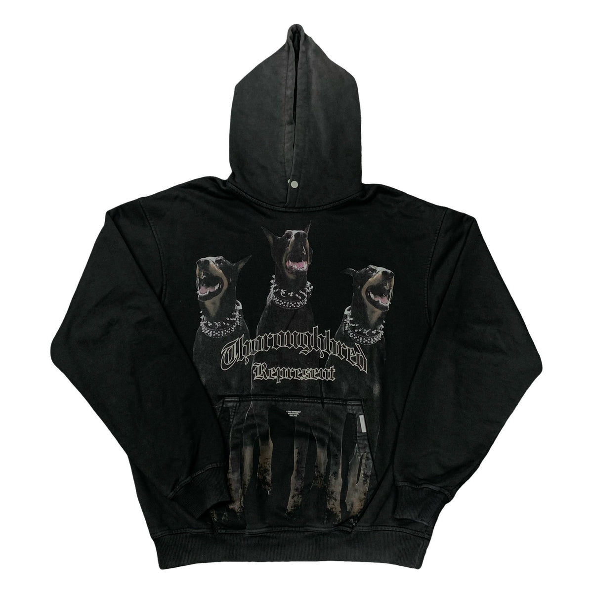 Represent Small Hoodie Thoroughbred Dog Vintage Black Hoodie