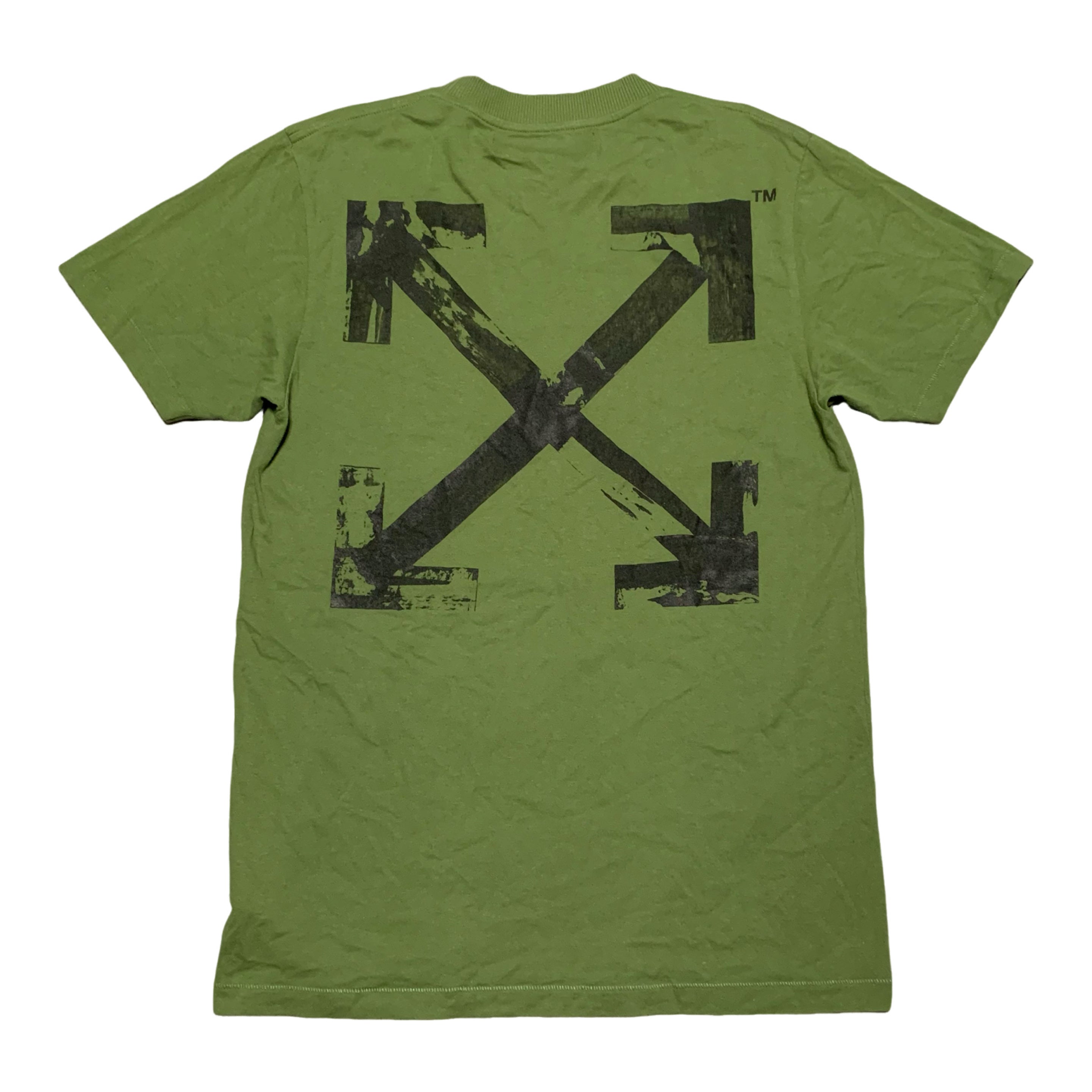 Off White Medium Arrows Graphic Khaki Green Tee Virgil Abloh