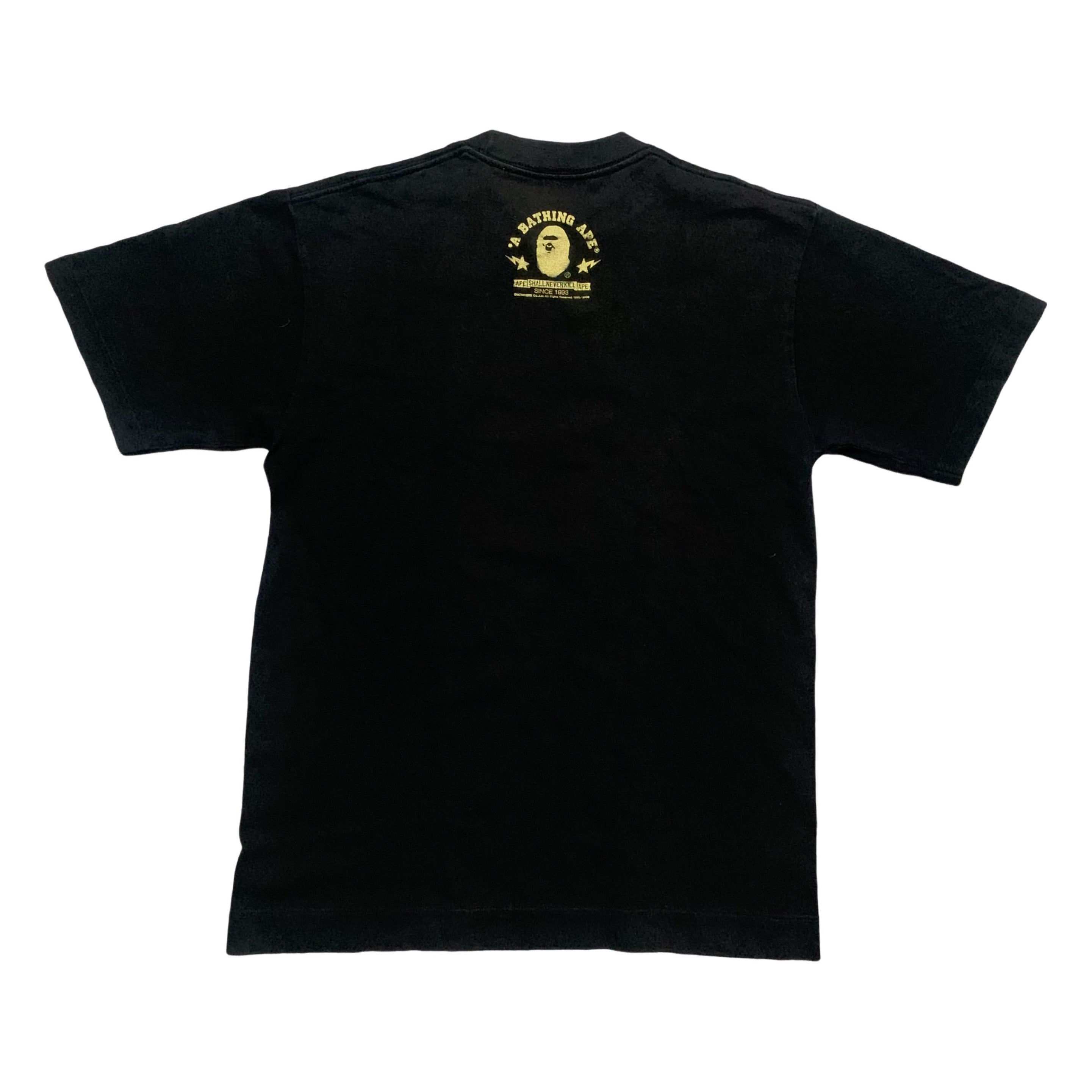 Bape Small College Gold Fire Foil Black Tee A Bathing Ape 2009