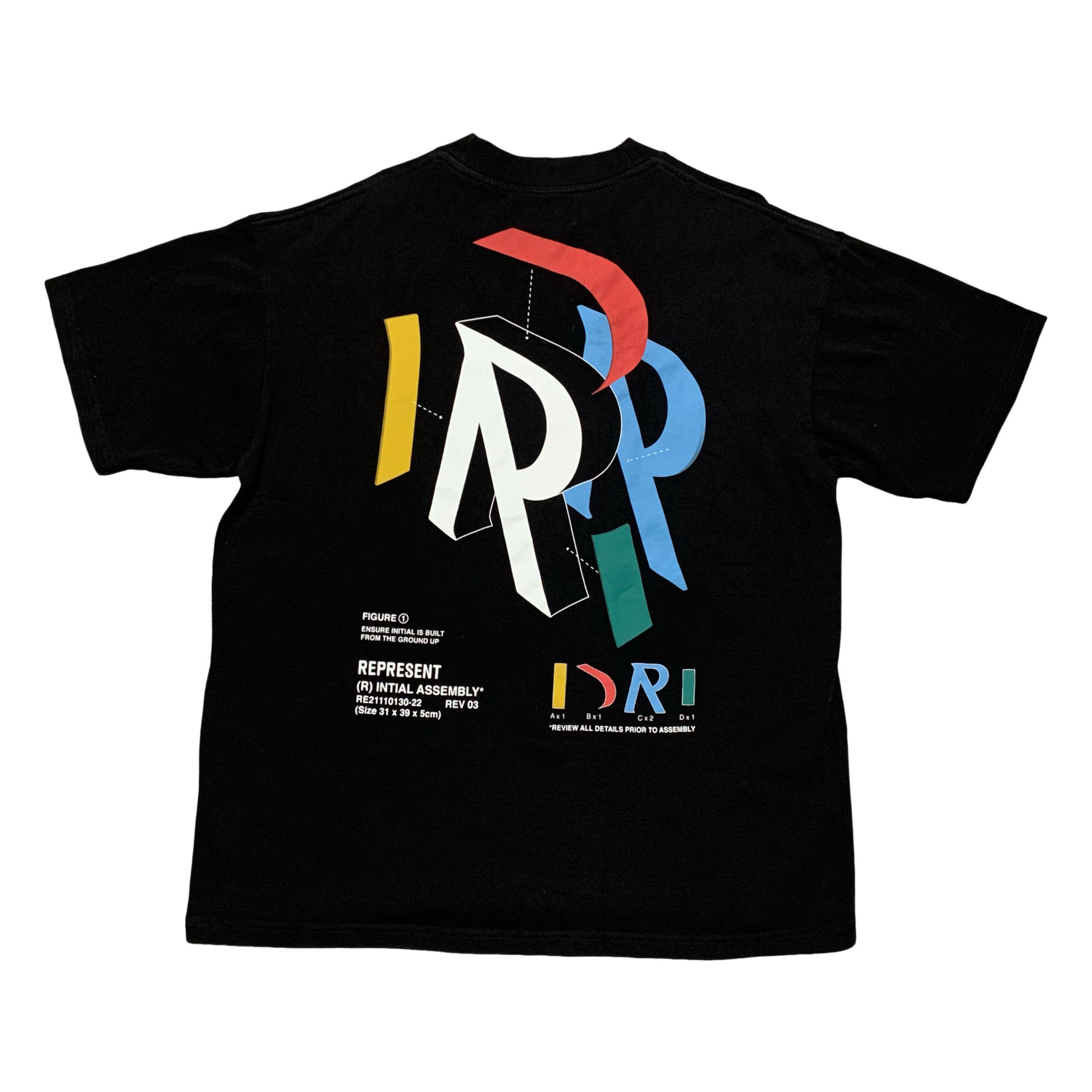 Represent Medium Initial Assembly Jet Black Tee