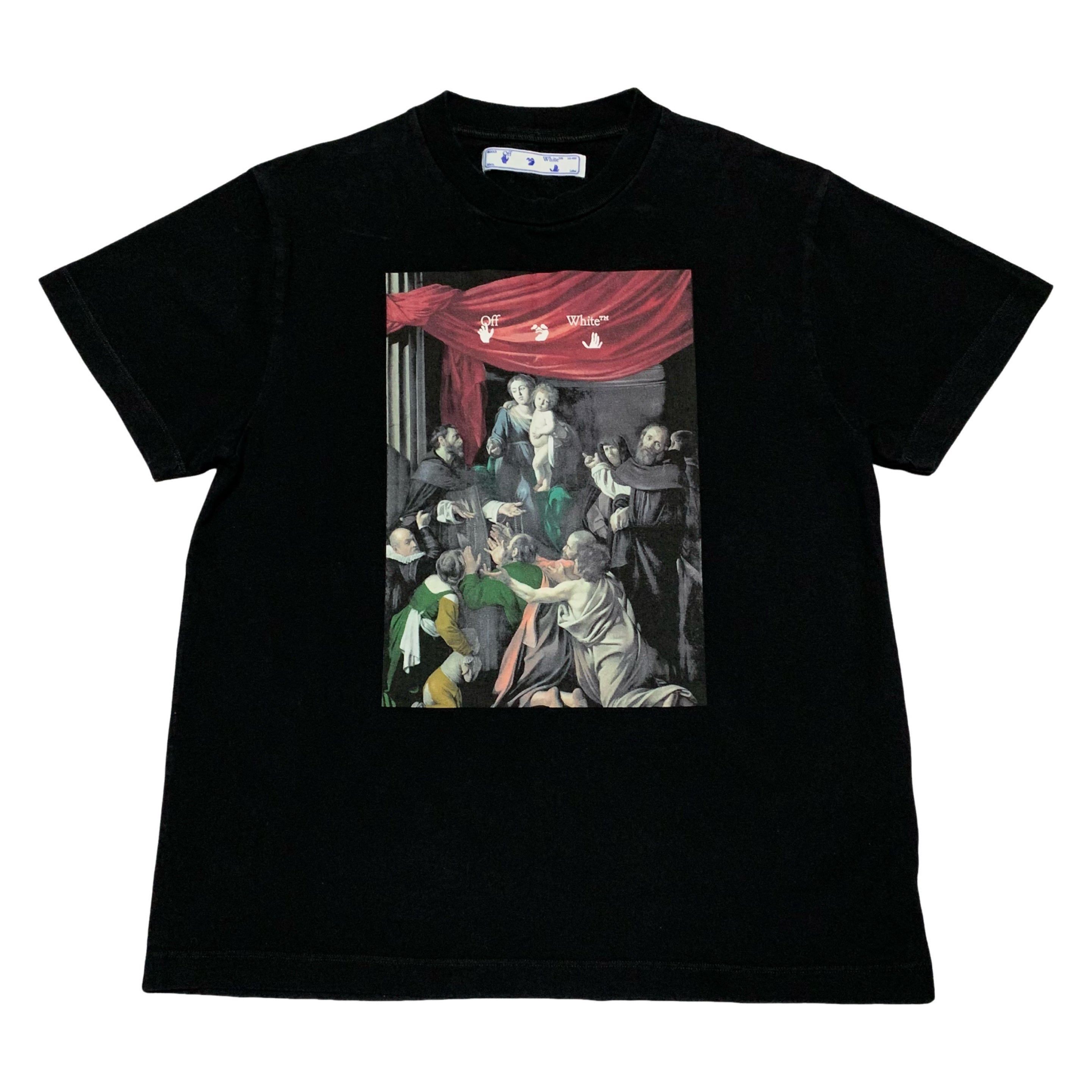 Off White Medium Caravaggio Arrows Black Tee Virgil Abloh