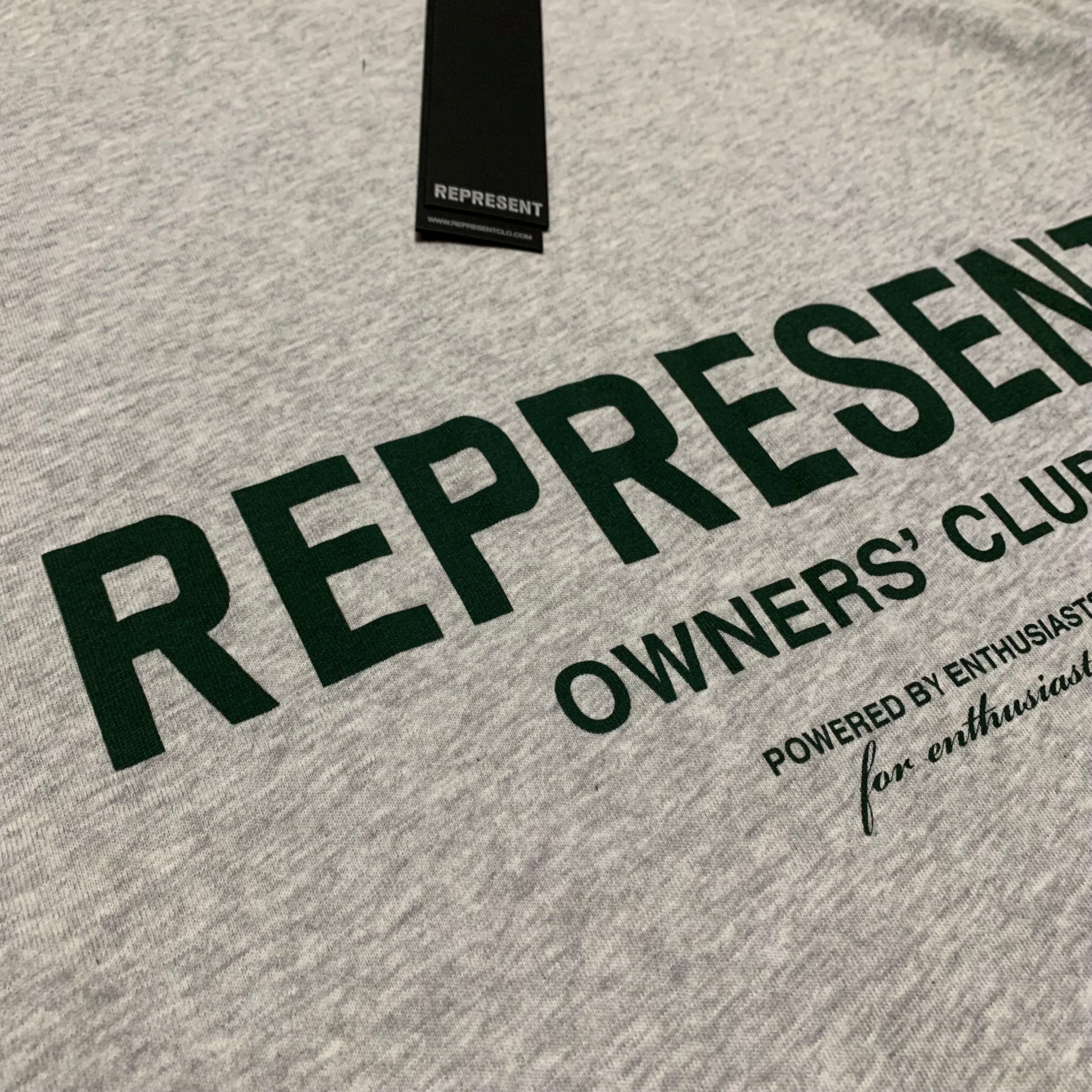 Represent XS Owners Club Grey Tee Green Graphic