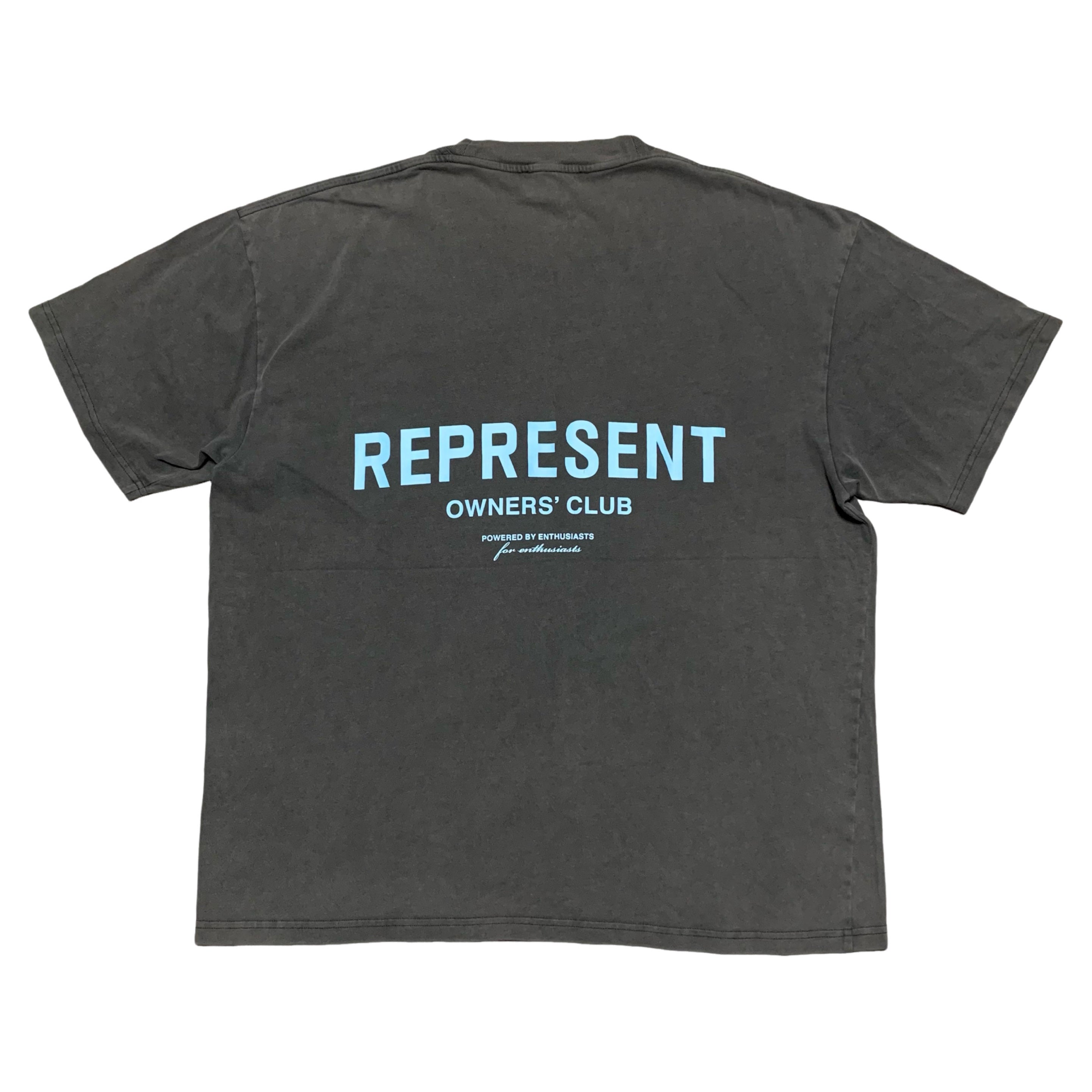 Represent Large Owners Club Vintage Grey Tee Blue