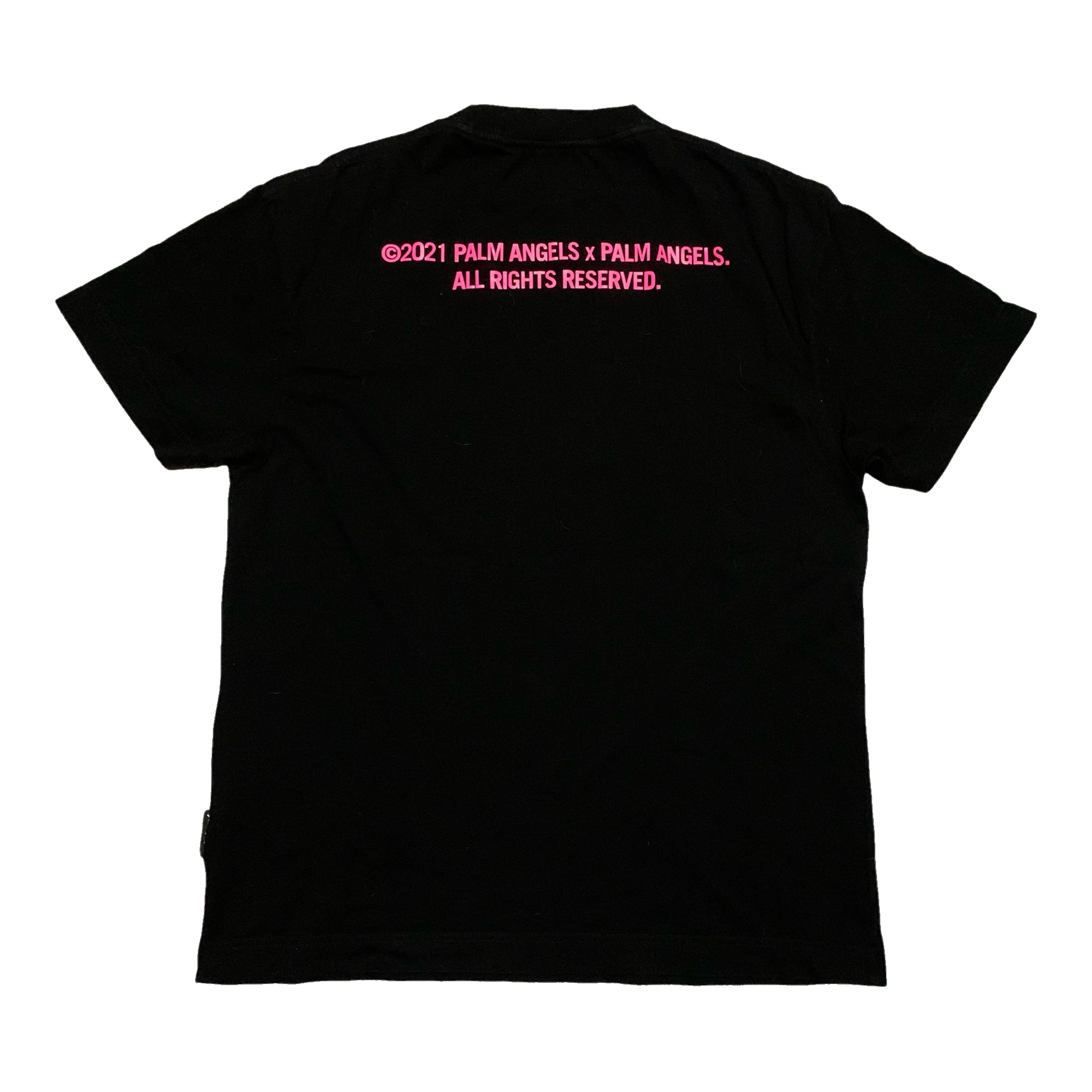 Palm Angels Large Palm Tree Pink Black Tee 2021