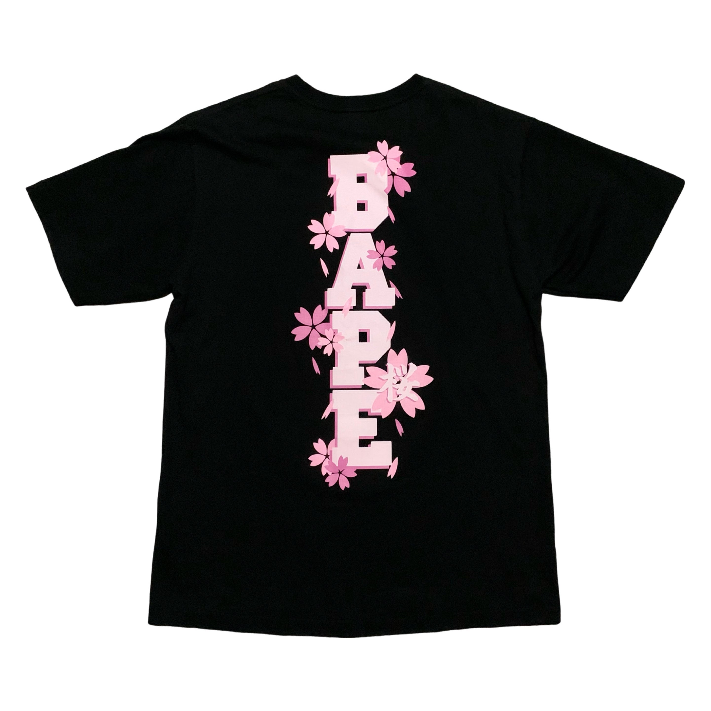 Bape Large Sakura Photo Ape Head Black Tee A Bathing Ape