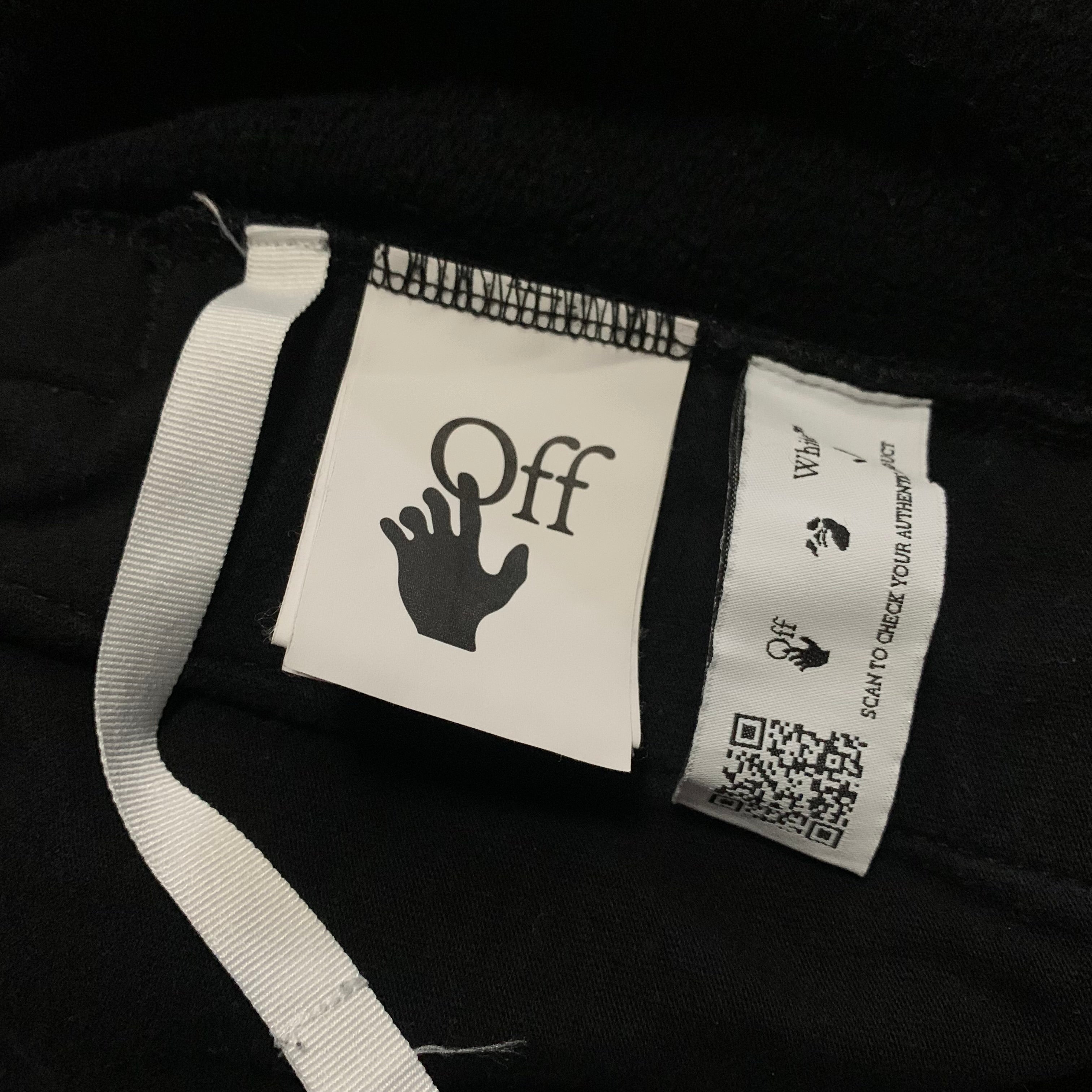 Off White XS Marker Black Shorts Bottoms Virgil Abloh (OMCI006R21FLE002)