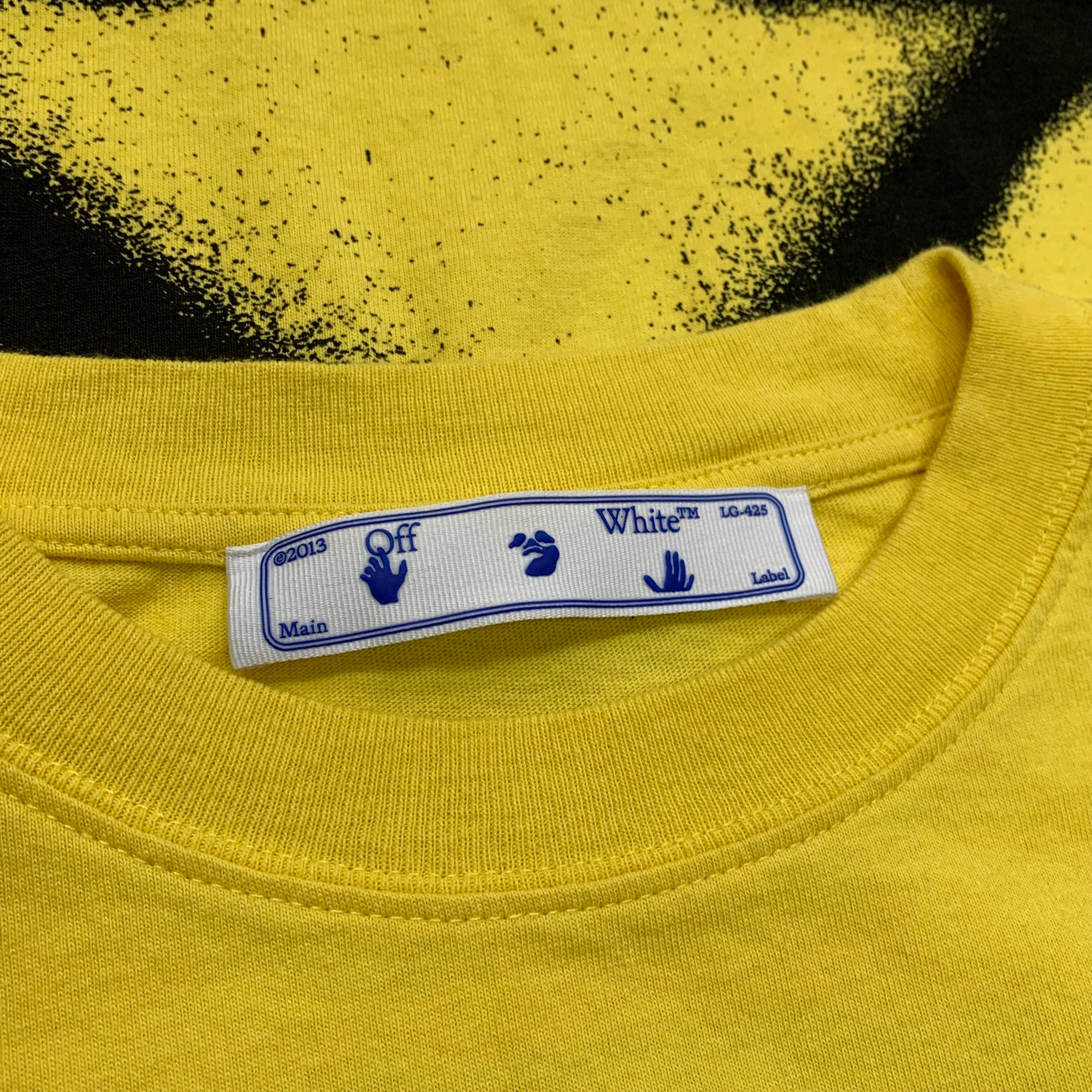 Off White Medium Tee Graffiti Arrows Yellow T-Shirt Virgil Abloh