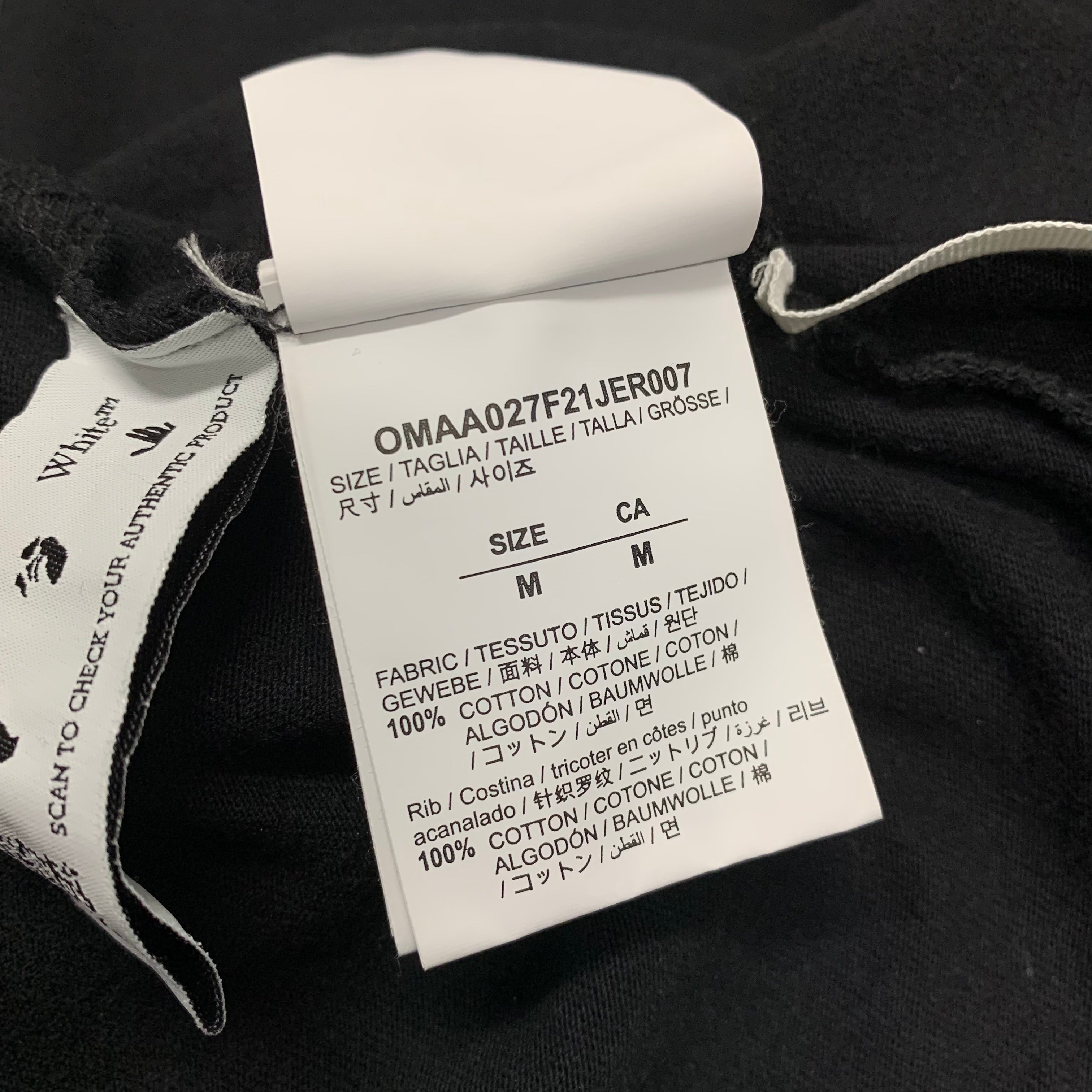 Off White Medium Tee Black Arrows Black T-Shirt Virgil Abloh