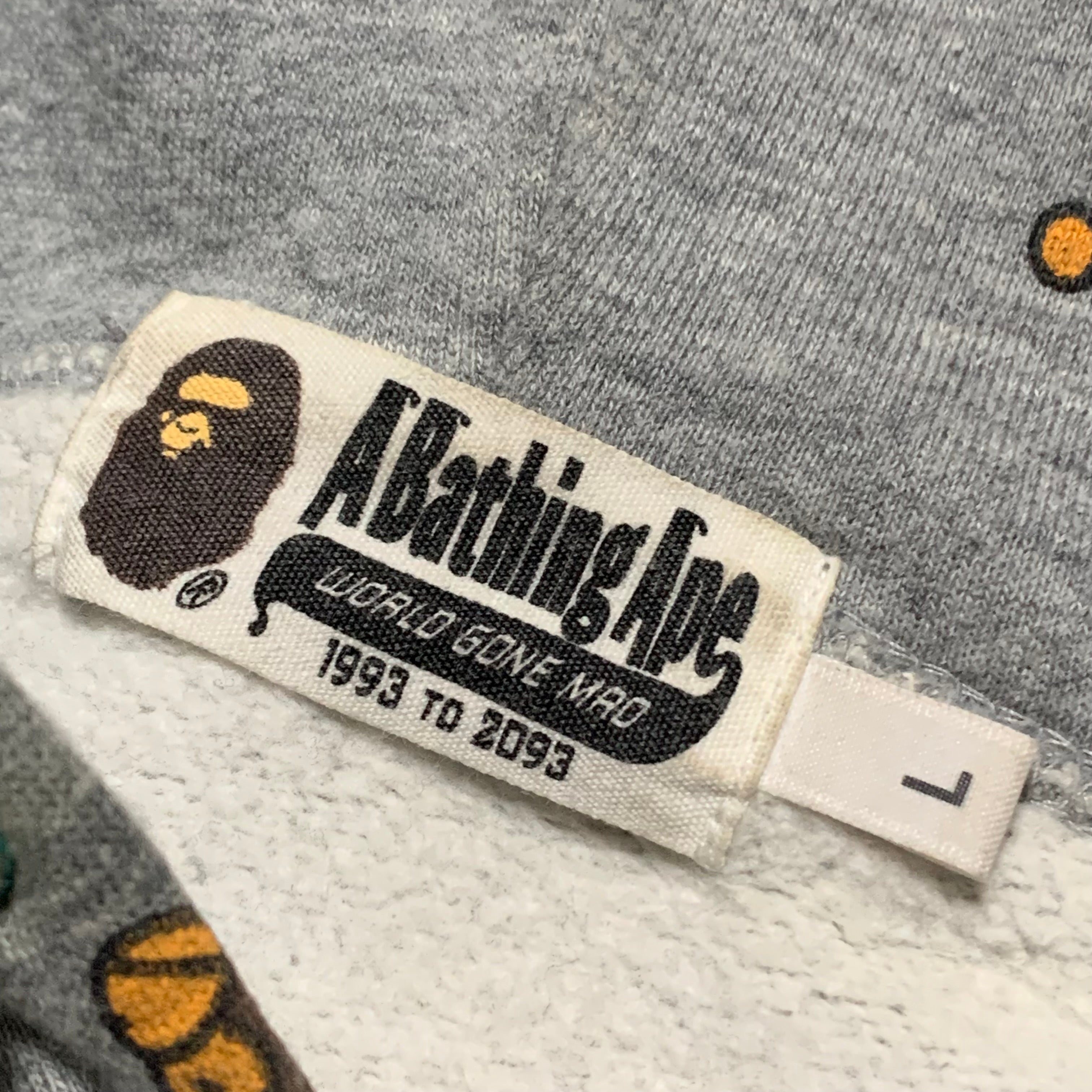 Bape Large Hoodie Baby Milo Grey Hoodie A Bathing Ape 2016