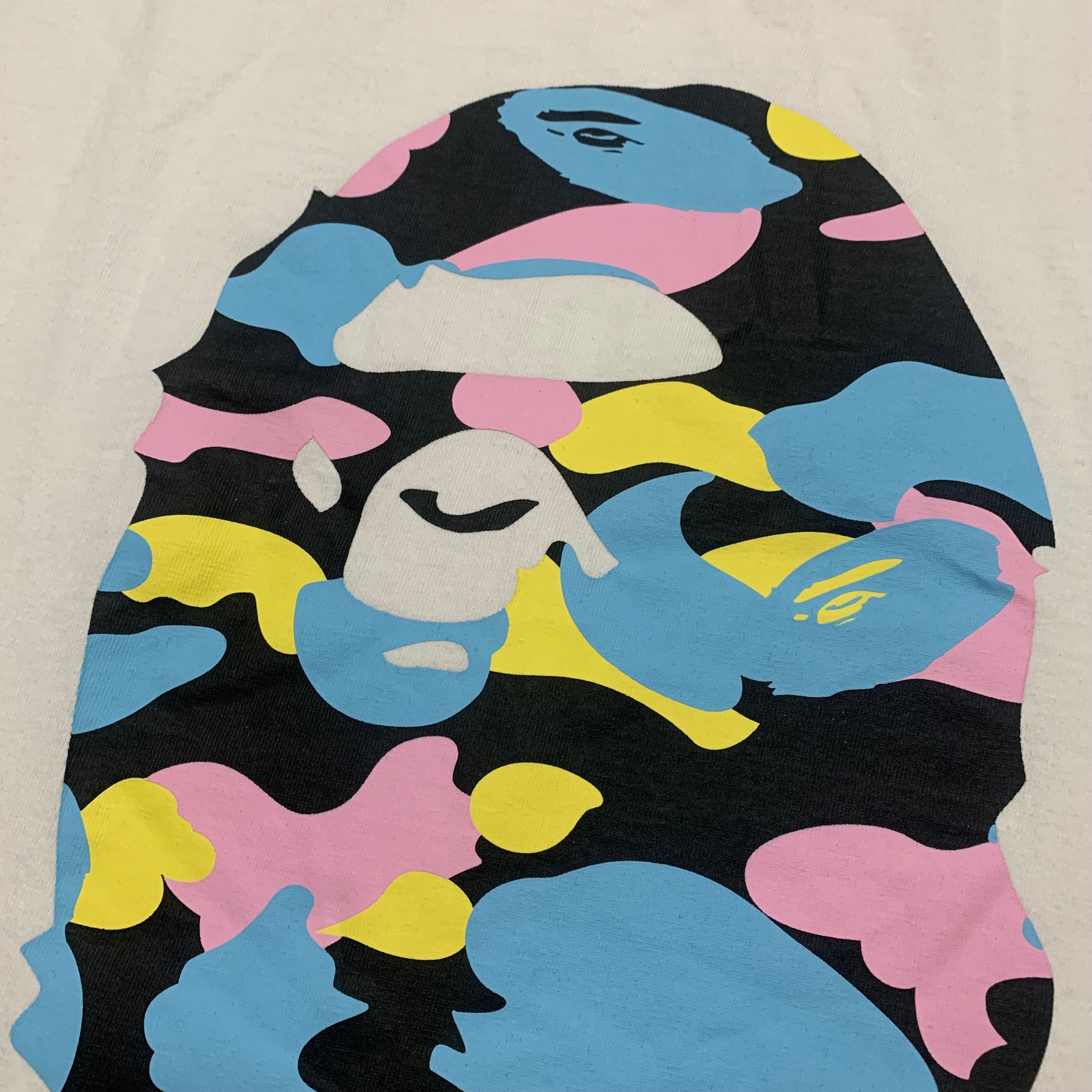 Bape Large Cotton Candy Ape Head White Tee A Bathing Ape