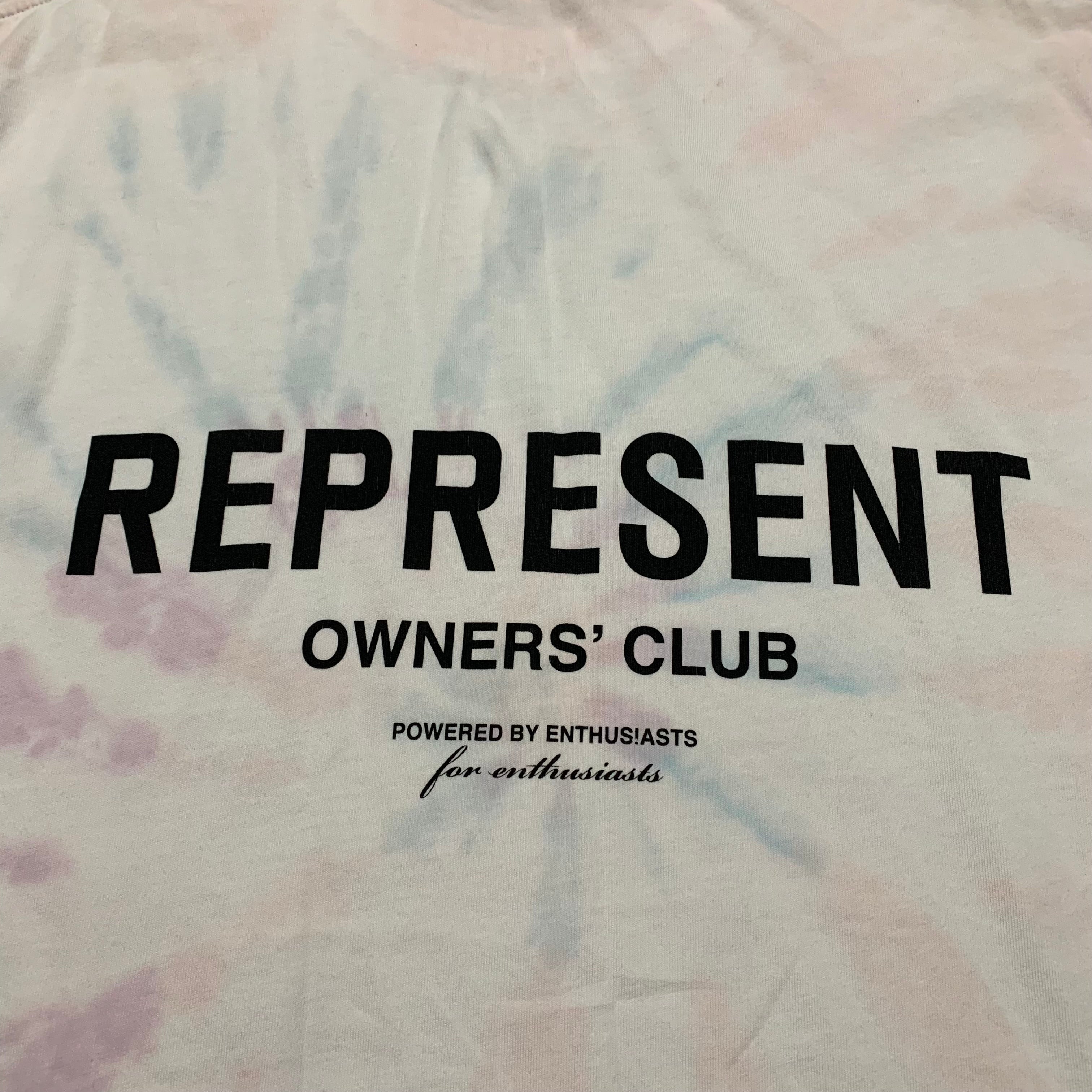Represent Small Owners Club Tie Dye Flat White Tee
