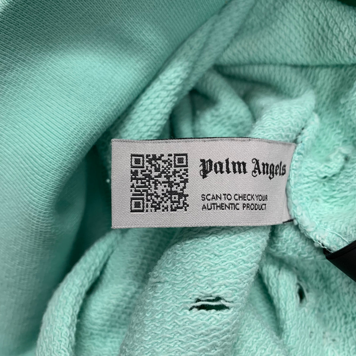 Palm Angels Large Sweatshirt Graphic Distressed Blue Crewneck