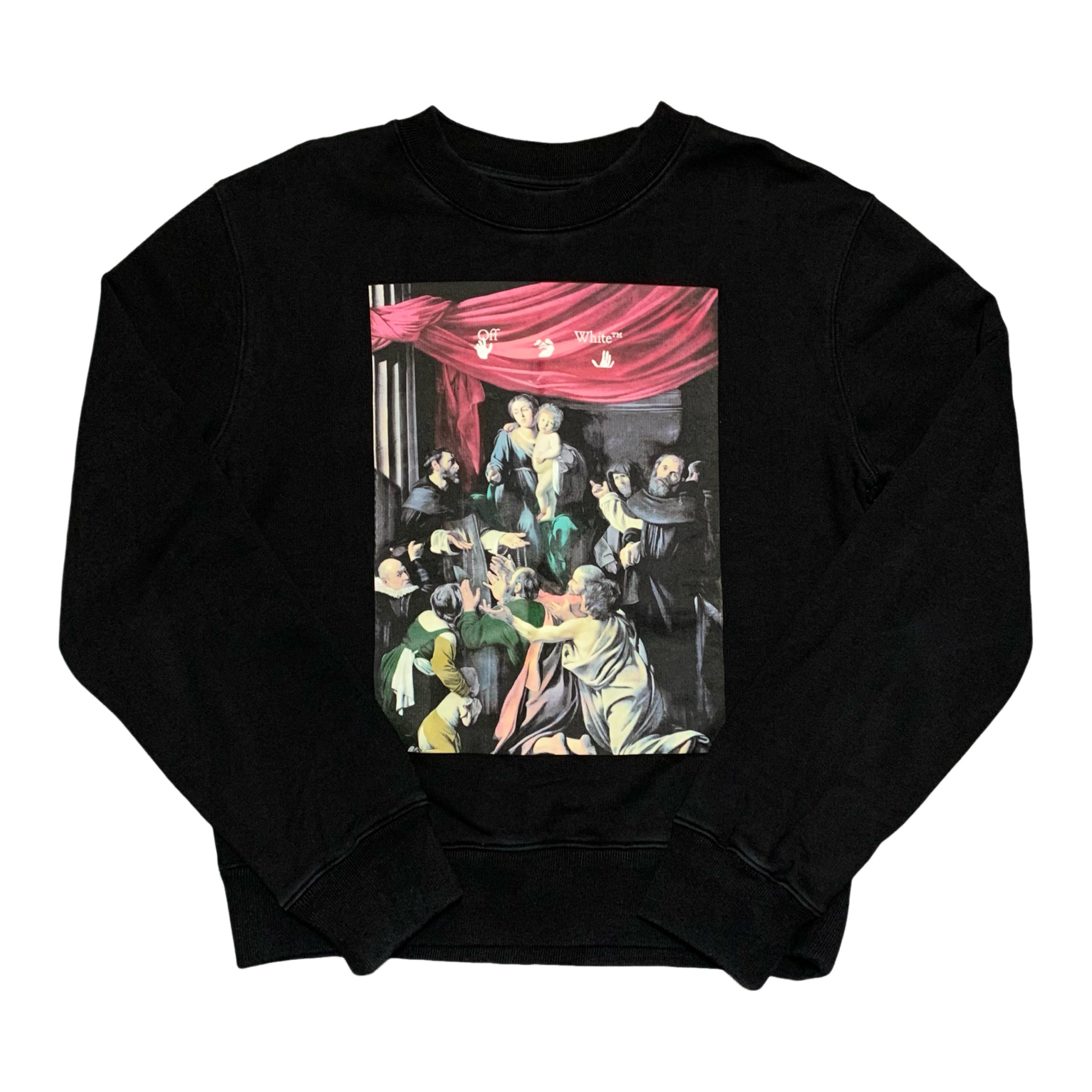 Off White Small Caravaggio Arrows Black Sweater Sweatshirt Crewneck Virgil Abloh