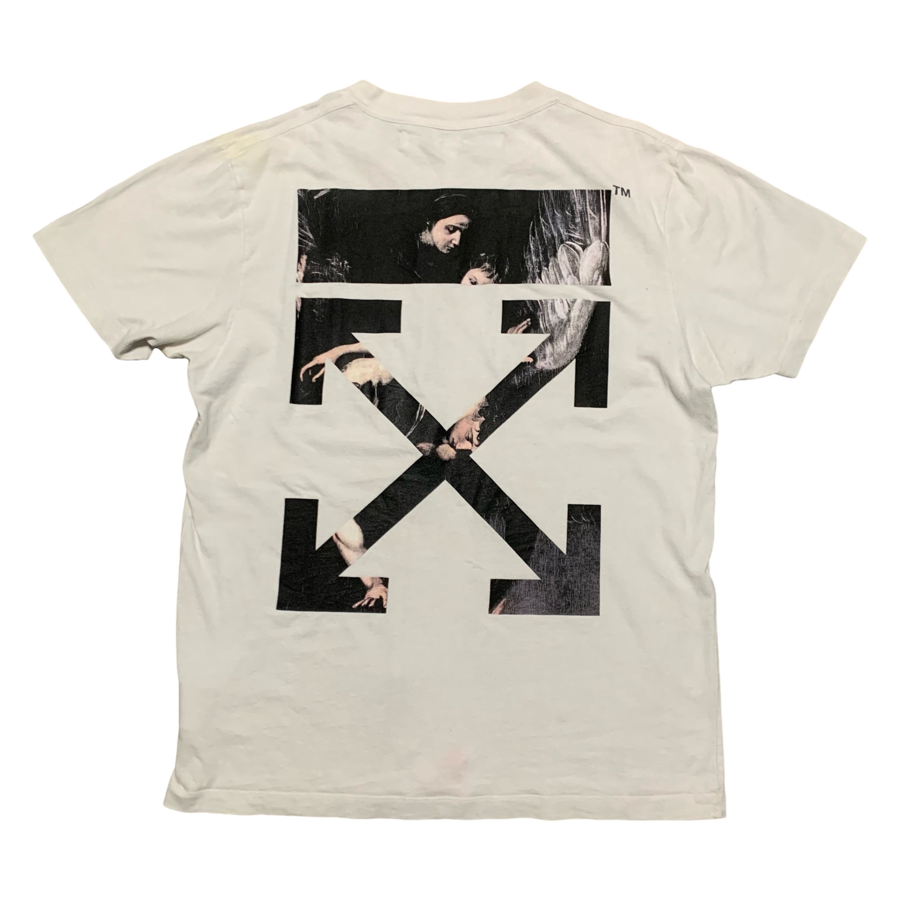 Off White Large Caravaggio Arrows White Tee Virgil Abloh (OMAA027S20185004)