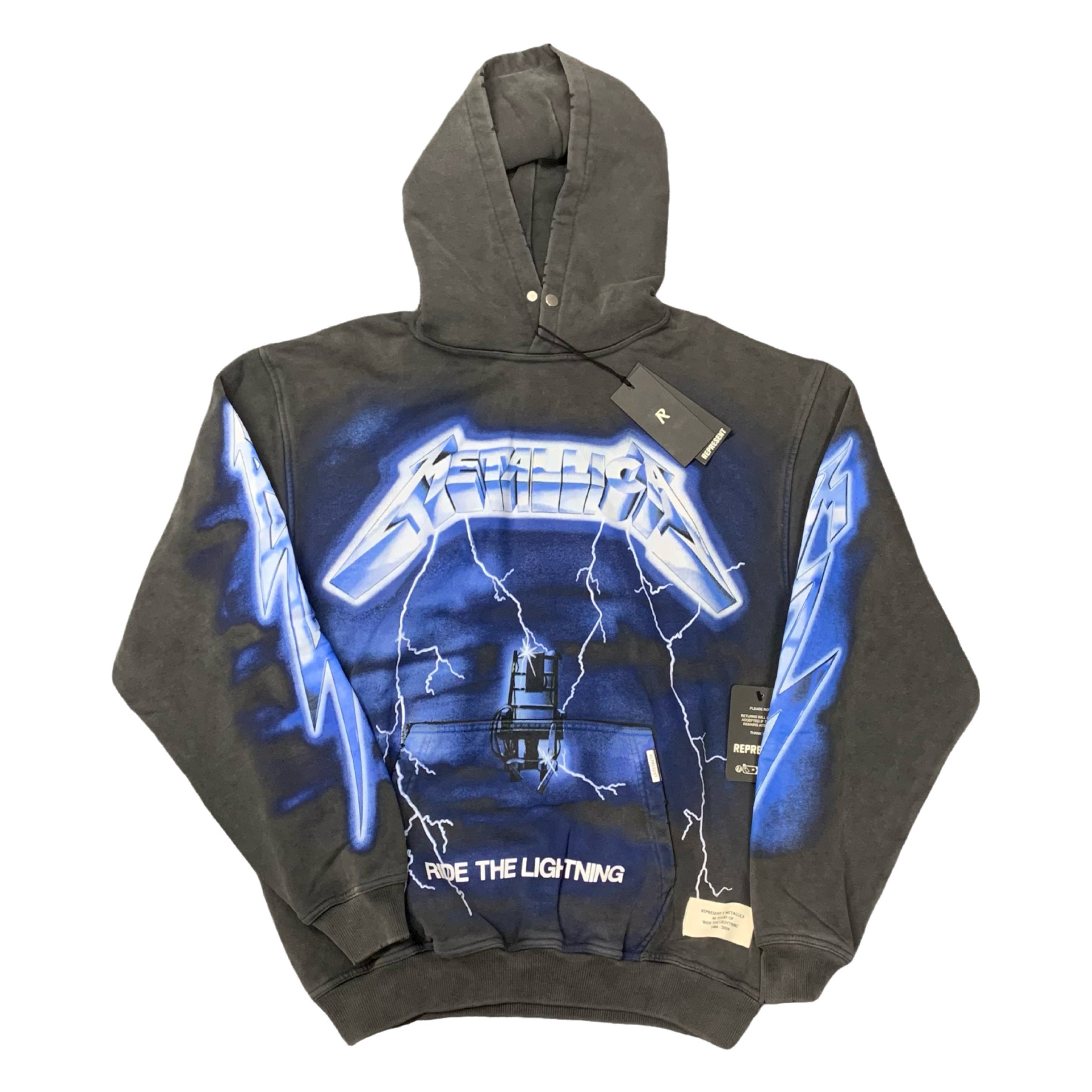 Represent Small Hoodie Metallica Vintage Grey Hoodie (RRP £185)