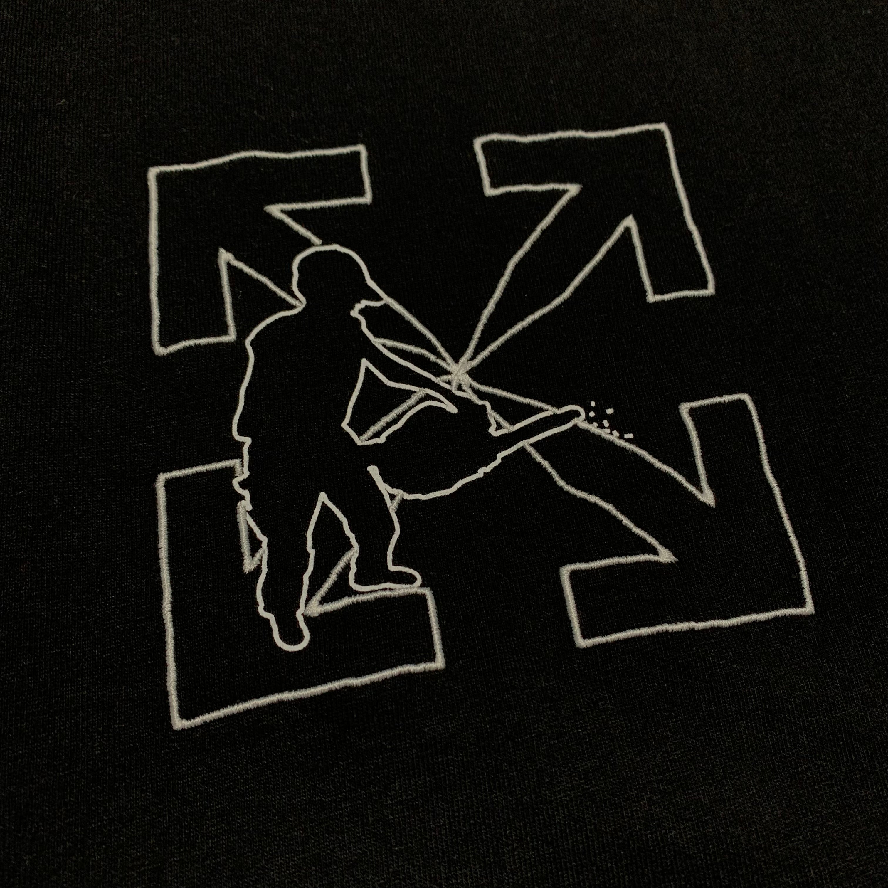 Off White Medium Worker Arrows Black Tee Virgil Abloh