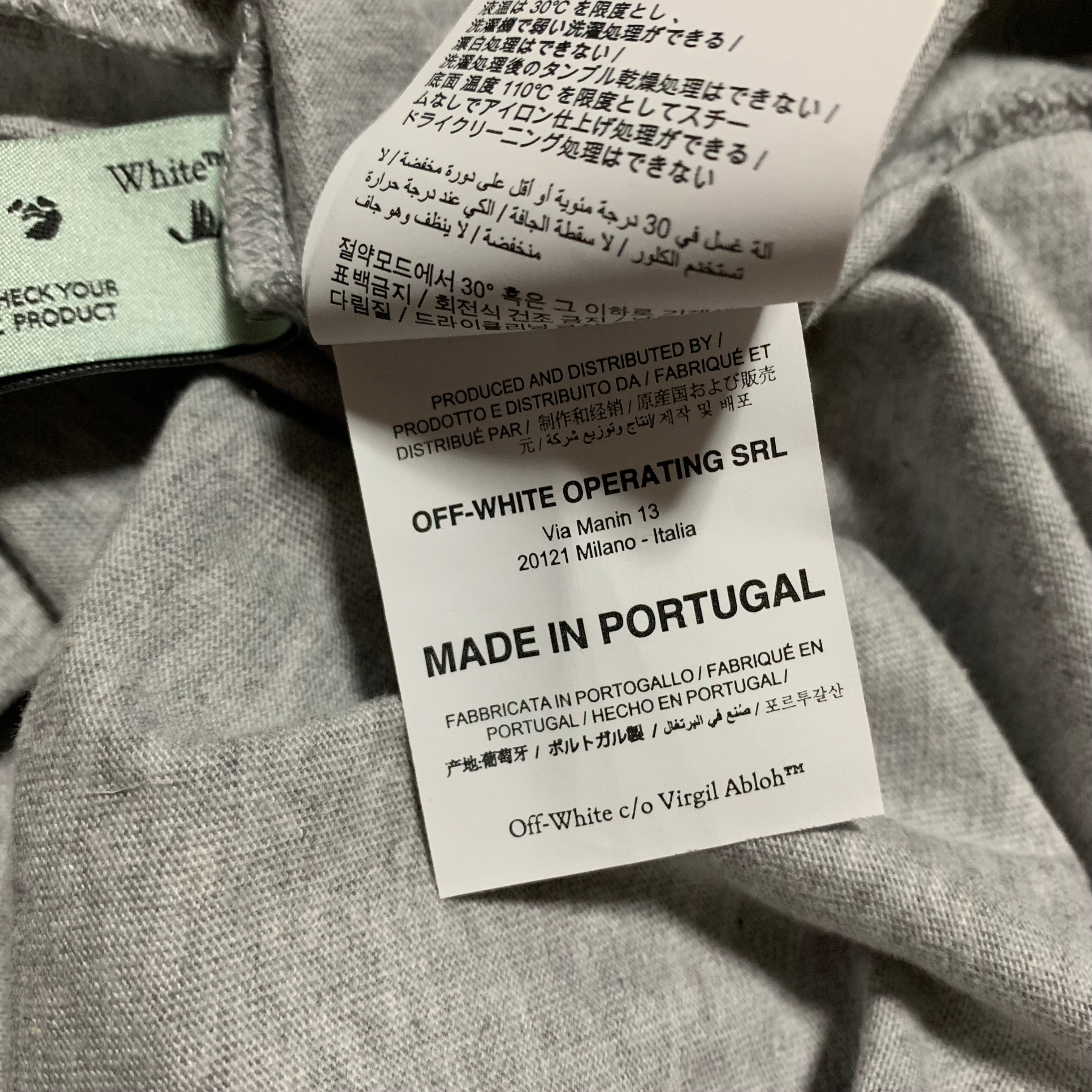 Off White Large Trellis Worker Grey Tee Virgil Abloh