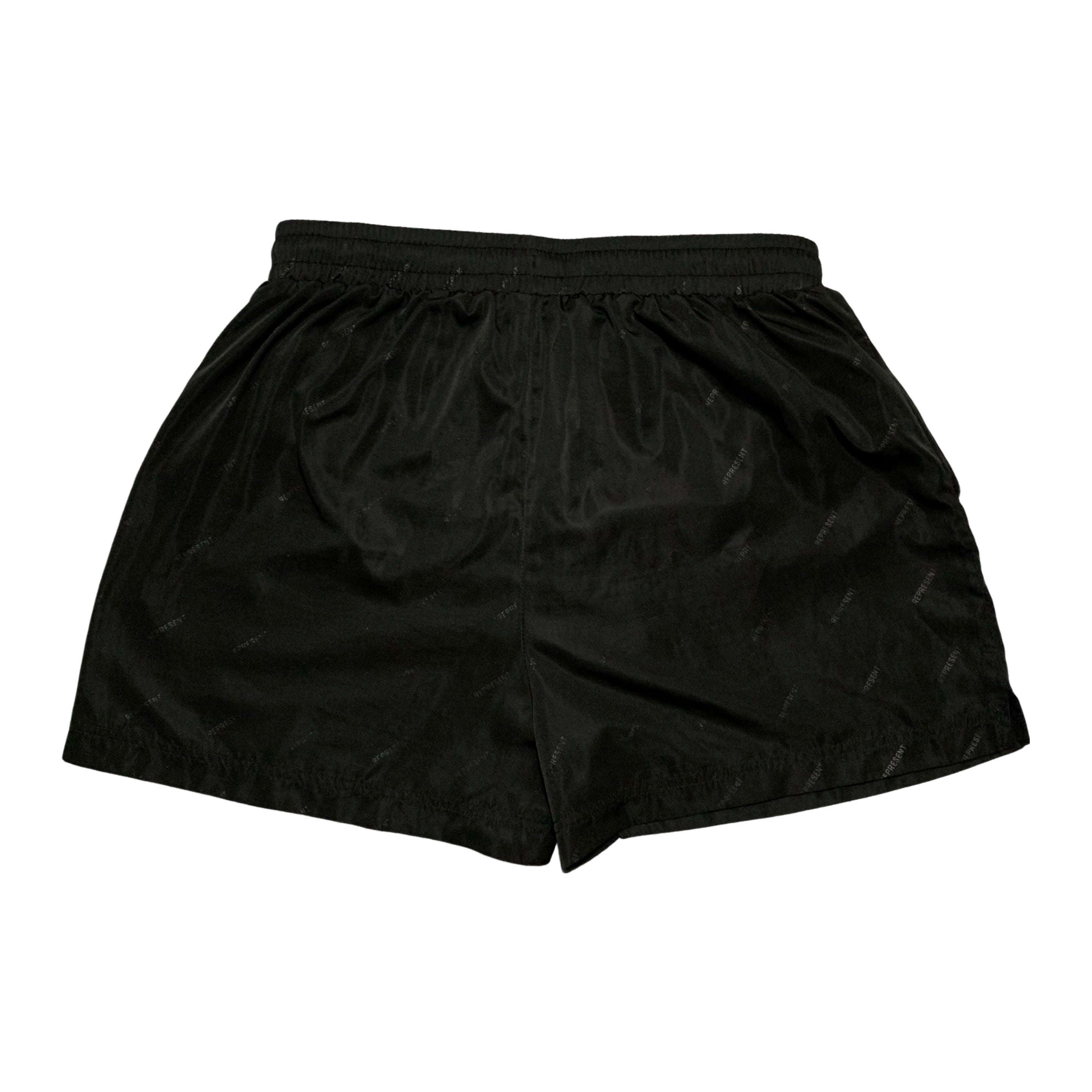 Represent Medium Swim Shorts Logo All Over Black
