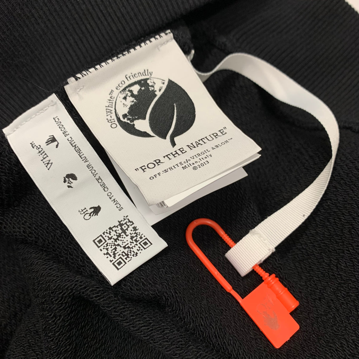 Off White XXL Hoodie Wave Diagonal Black Hoodie Virgil Abloh