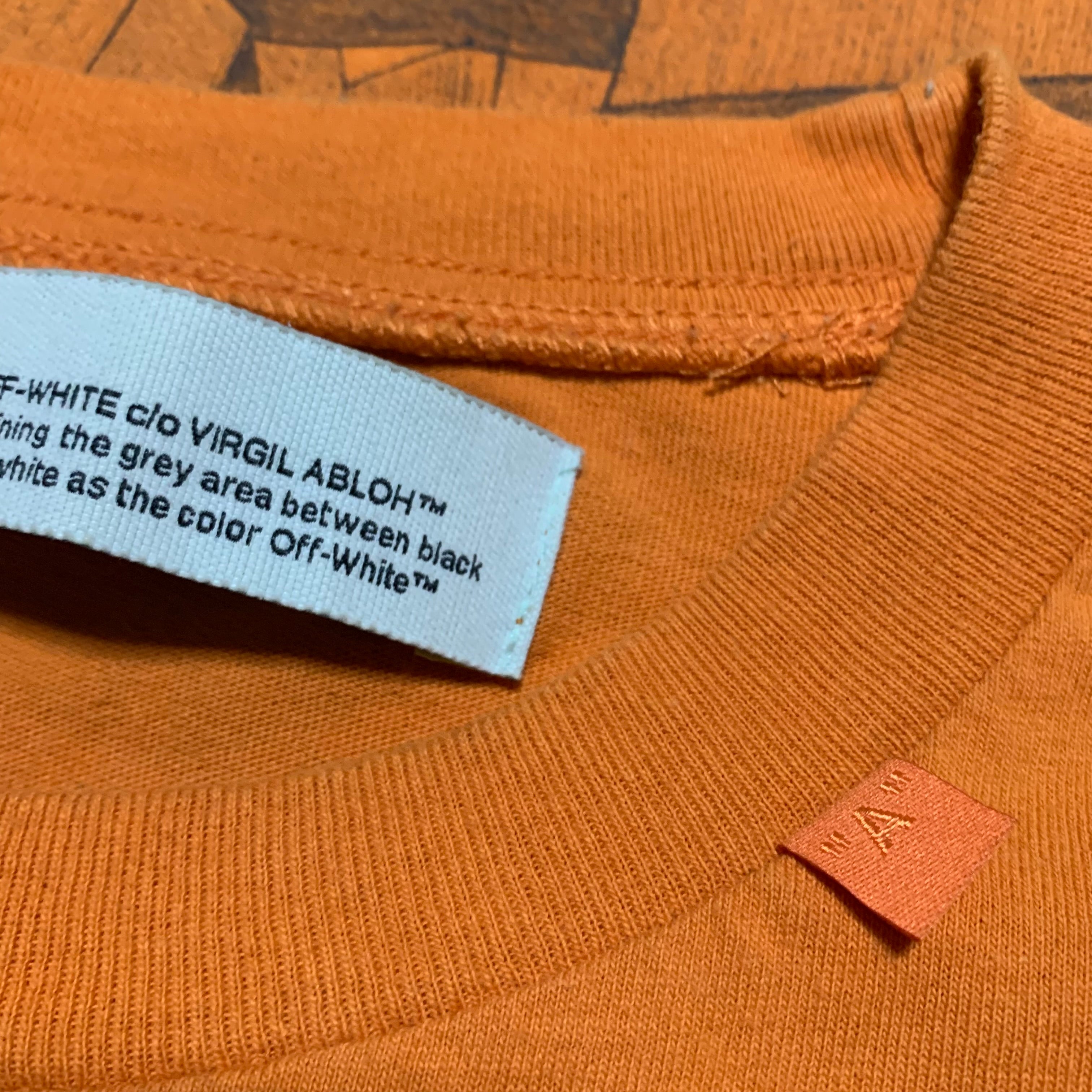Off White Small Arrows Graphic Orange Tee Virgil Abloh