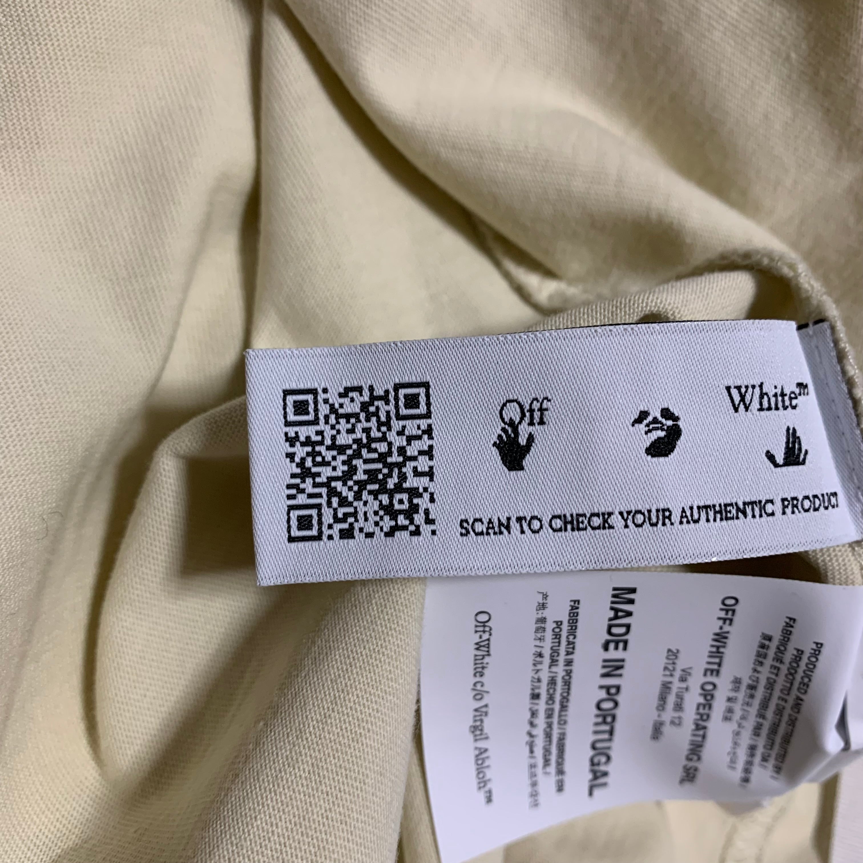 Off White Small Exactly The Opposite Cream White Tee Virgil Abloh