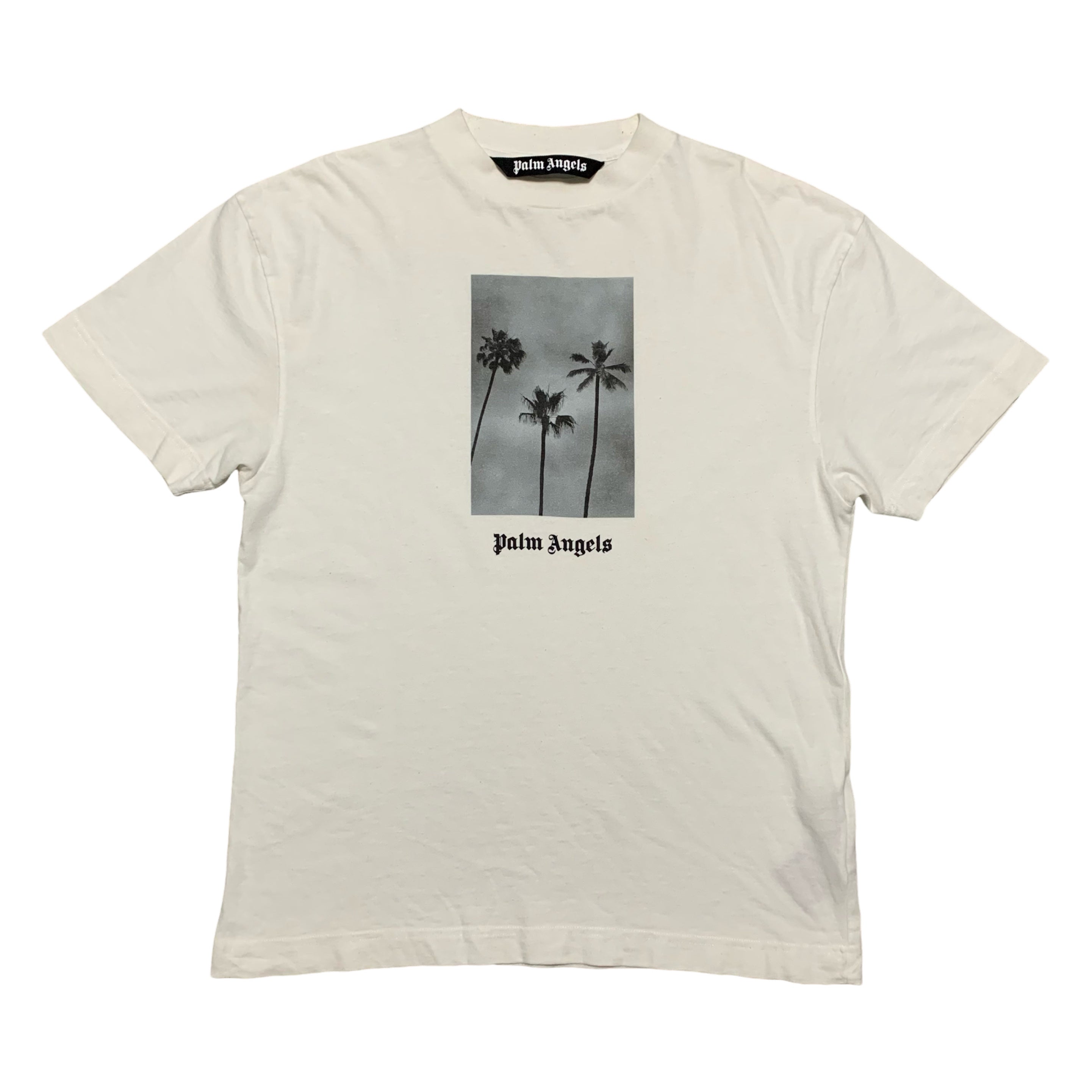 Palm Angels Small Boulevard Palm Tree White Tee