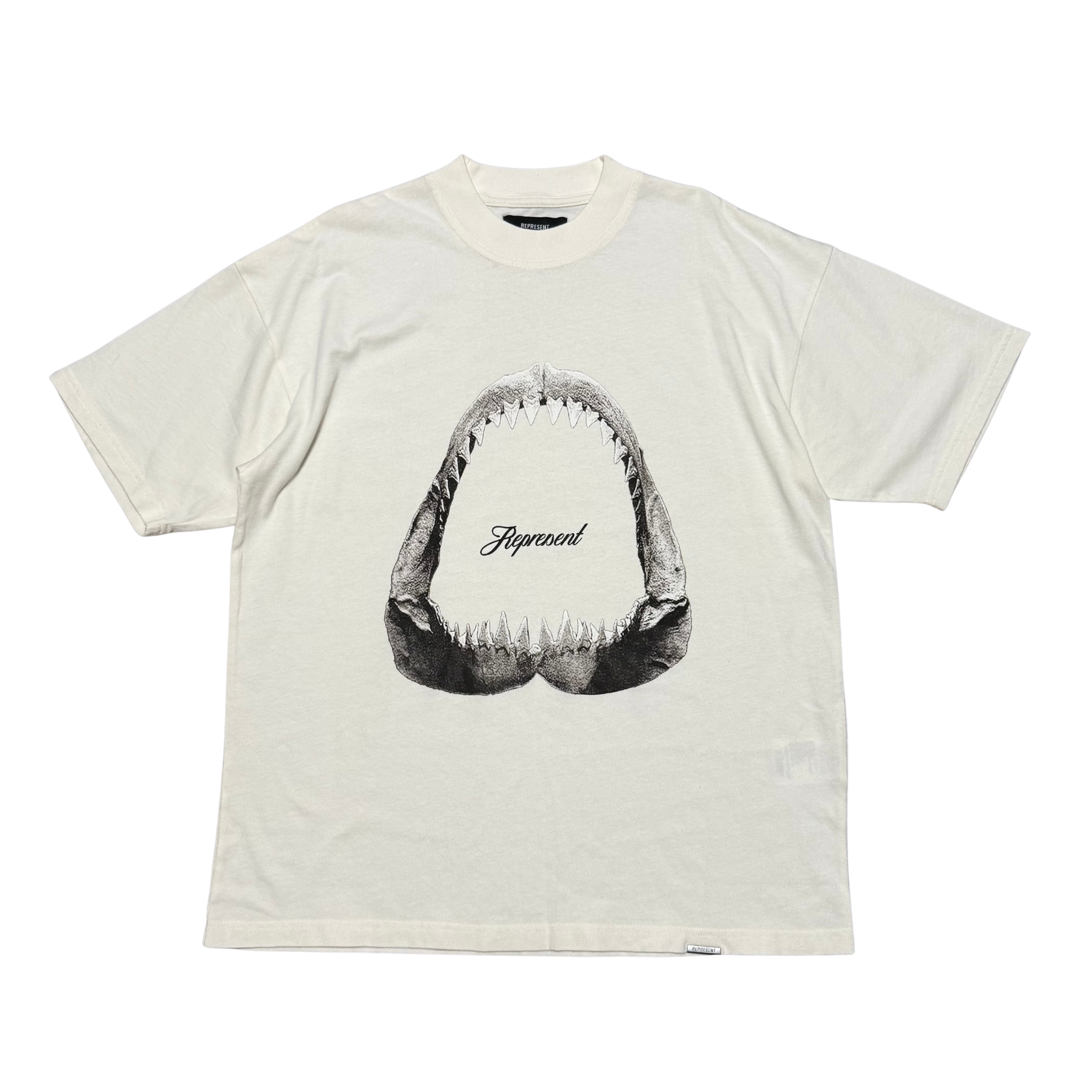 Represent XS JAWS Shark Flat White Tee