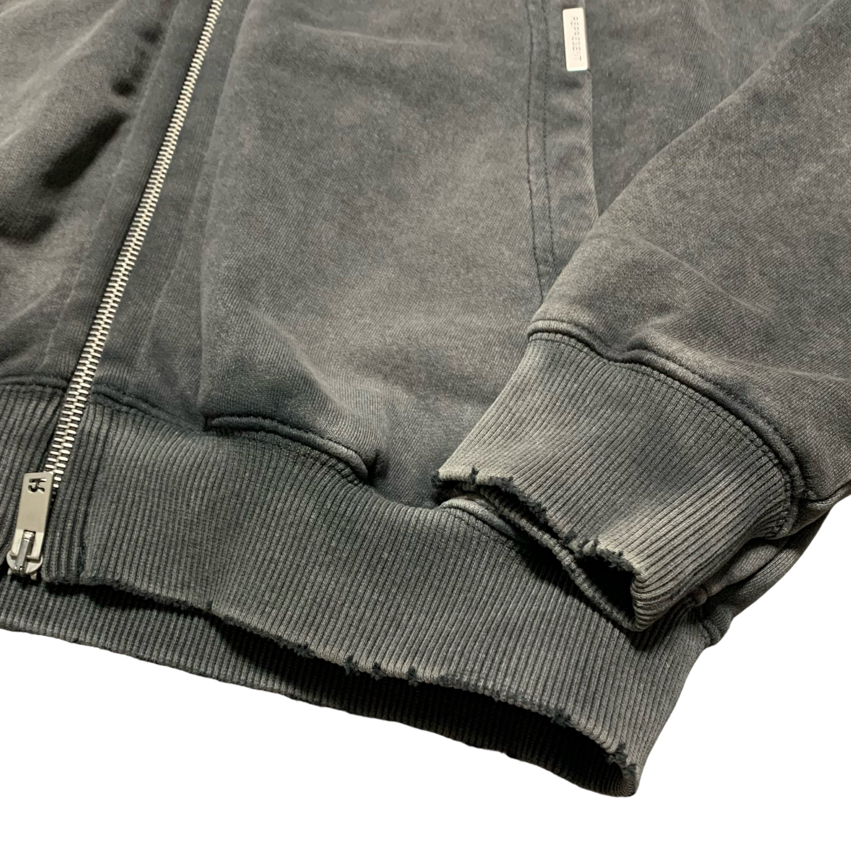 Represent Small Blanks Hoodie Zip Vintage Grey Distressed