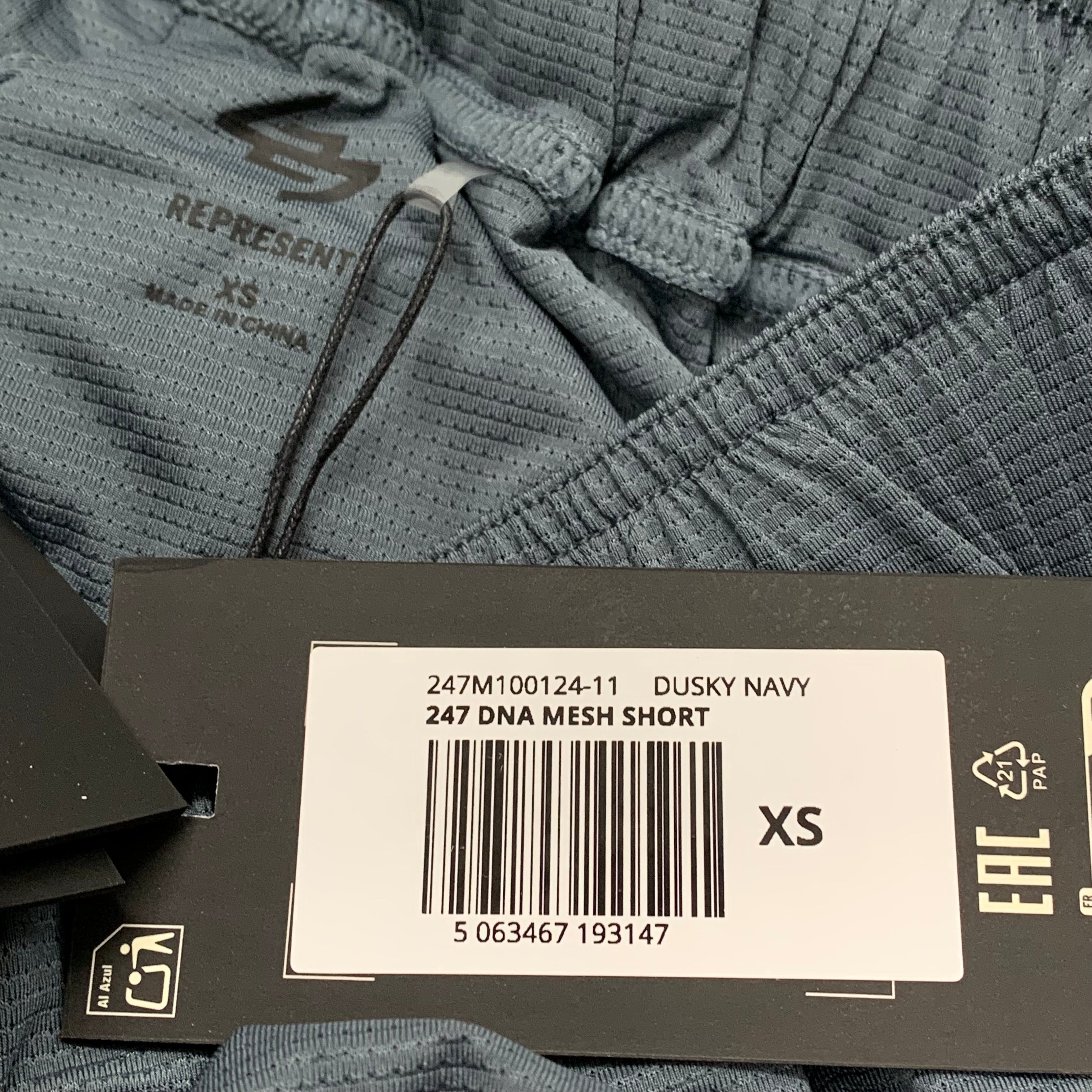 Represent XS Shorts 247 DNA Mesh Dusky Navy Blue