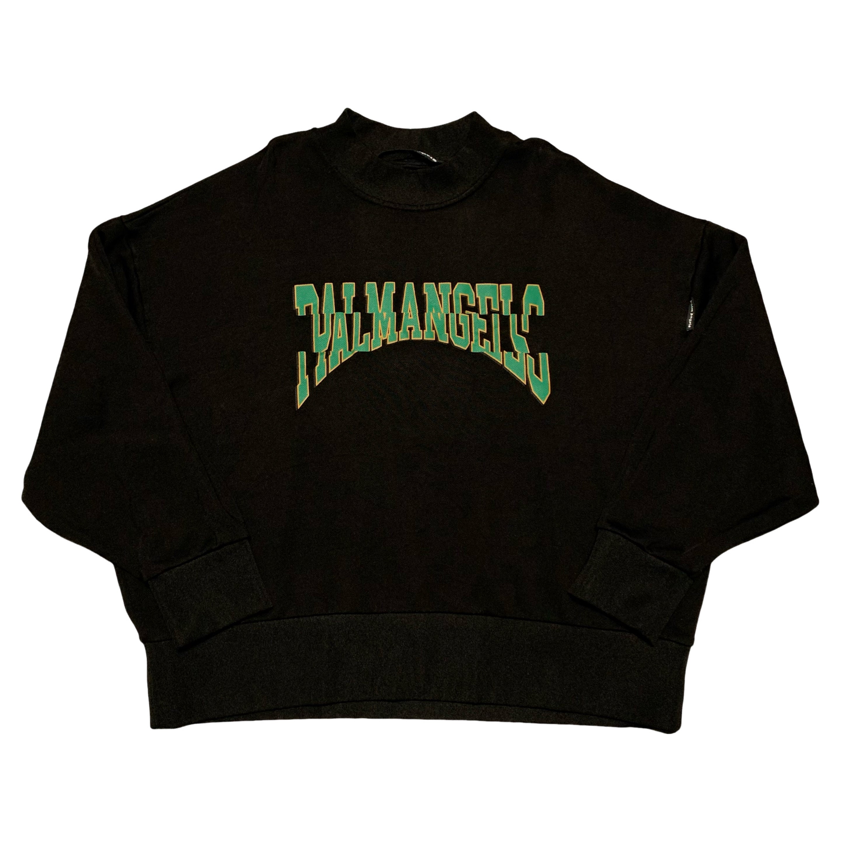 Palm Angels Large Broken Logo Black Sweatshirt Crewneck Virgil Abloh