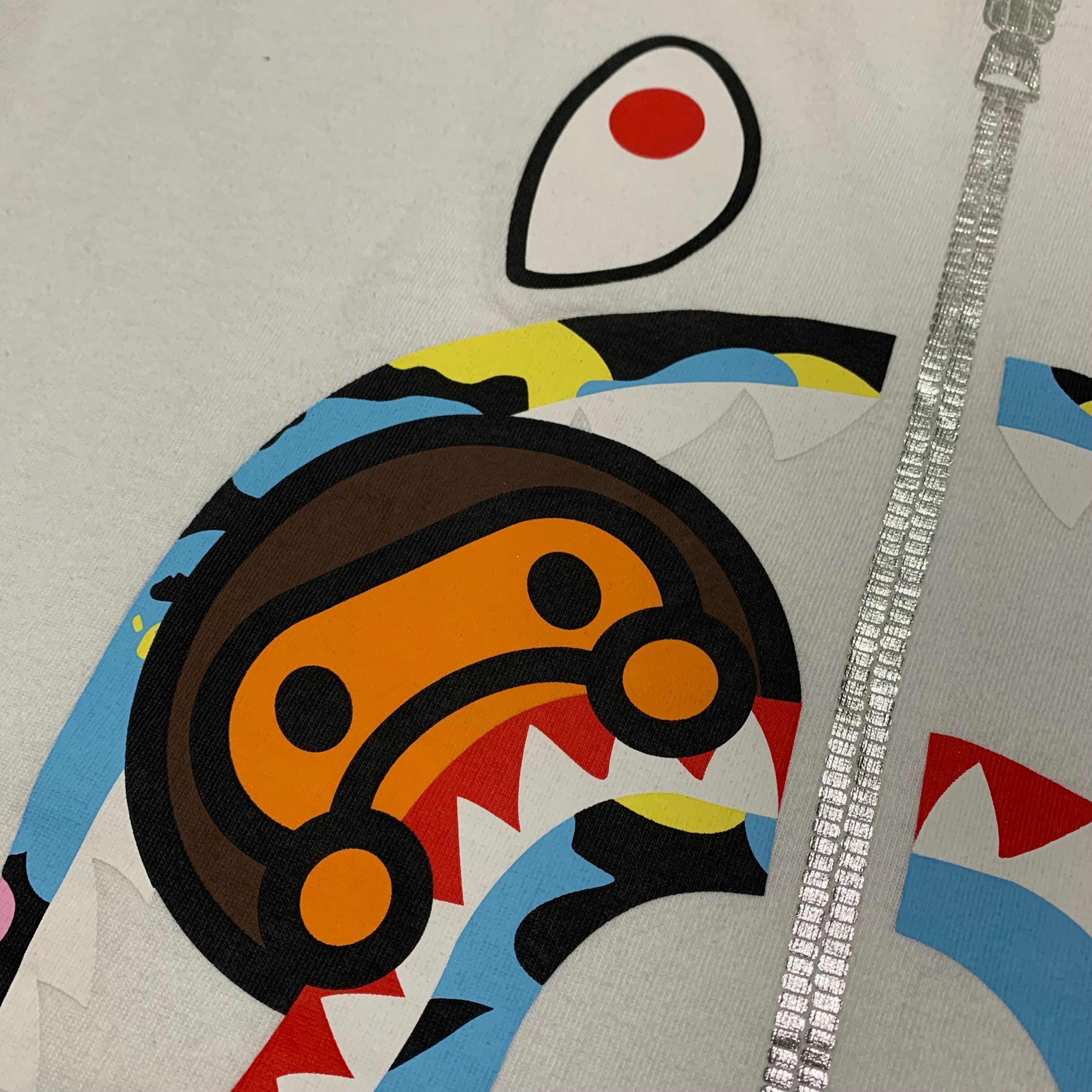 Bape XL Shark Baby Milo Cotton Candy White Tee