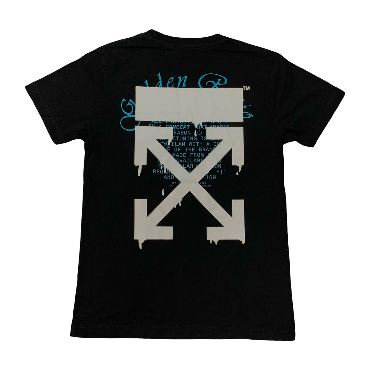 Off White Medium Tee Golden Ratio Dripping Arrows Black T-Shirt Virgil Abloh