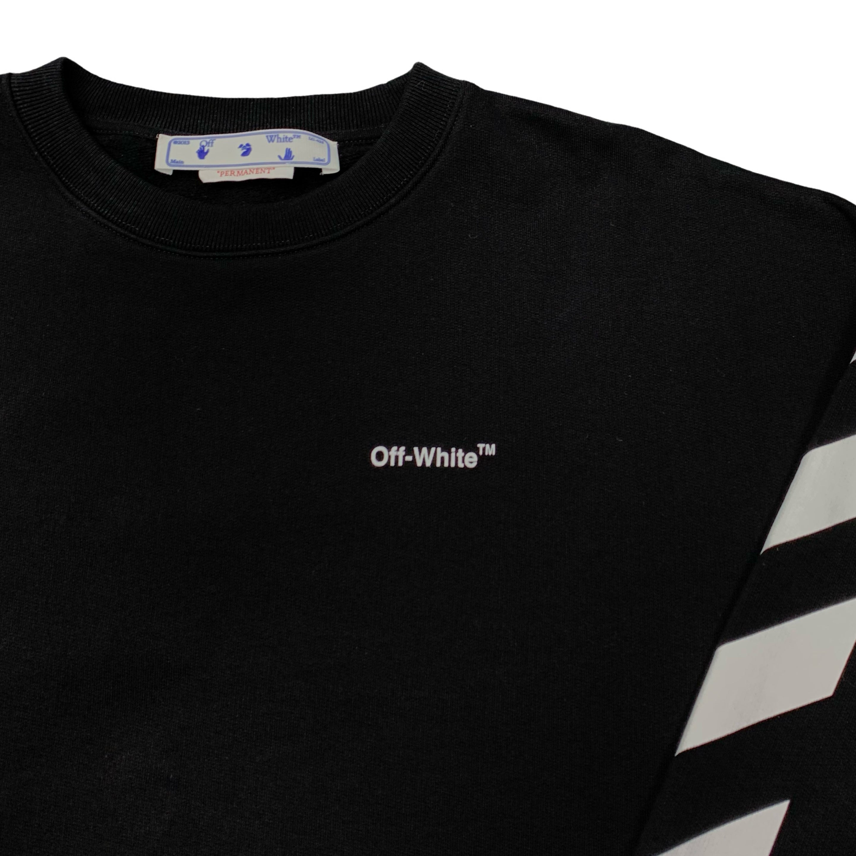 Off White Large Sweatshirt Diag Black Crewneck Virgil Abloh