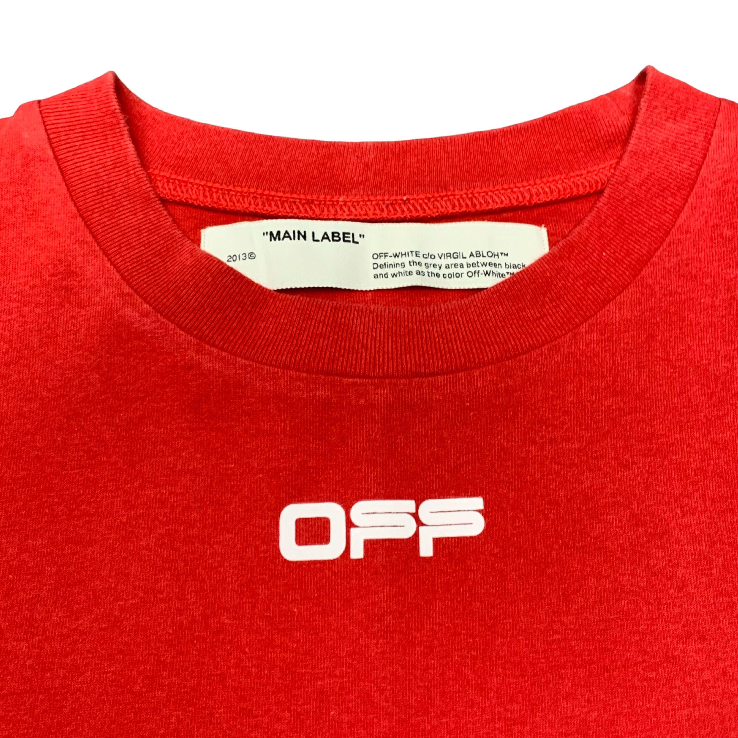Off White Medium Tee Airport Arrows Red T-Shirt Virgil Abloh