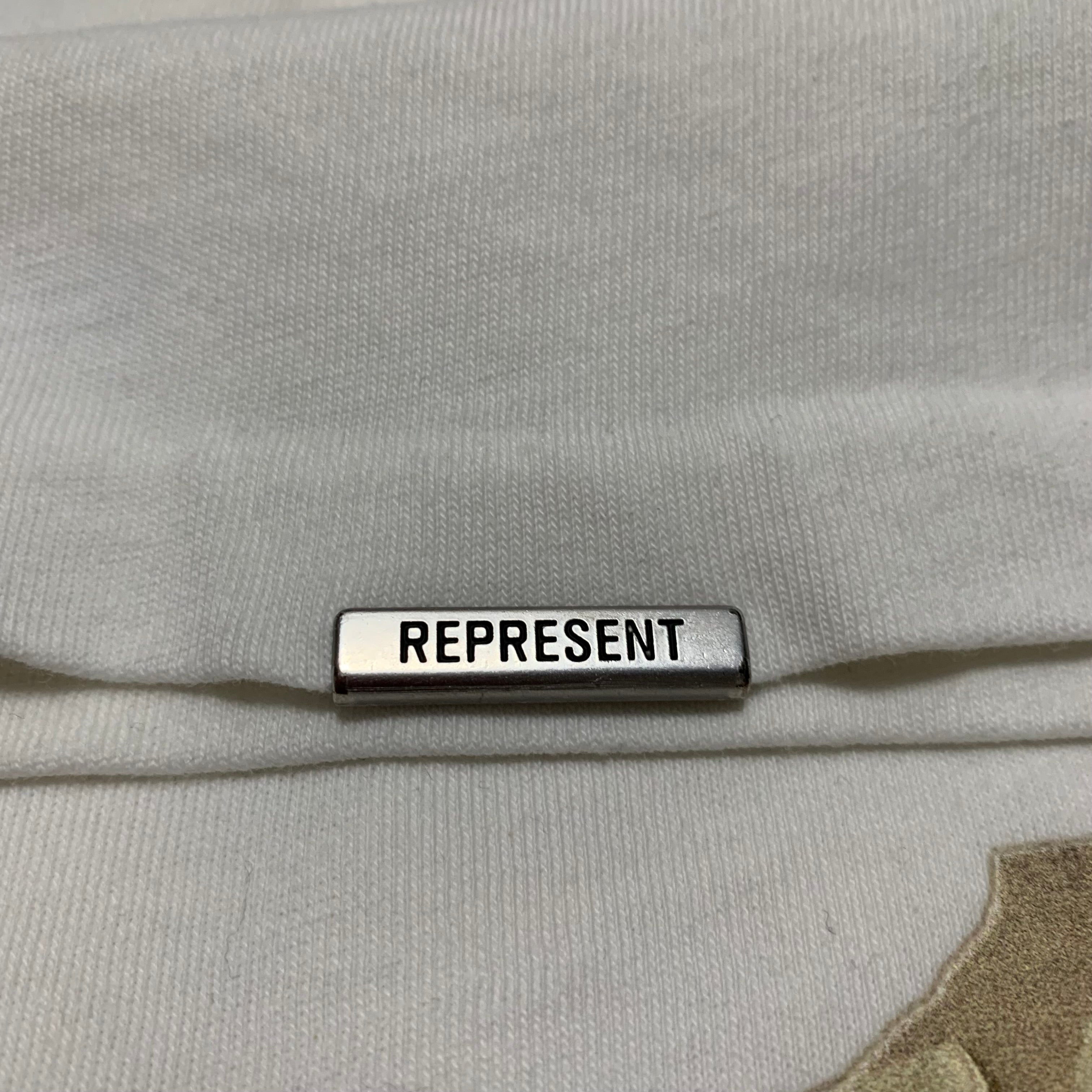Represent Medium Masking Tape Initial Flat White Tee