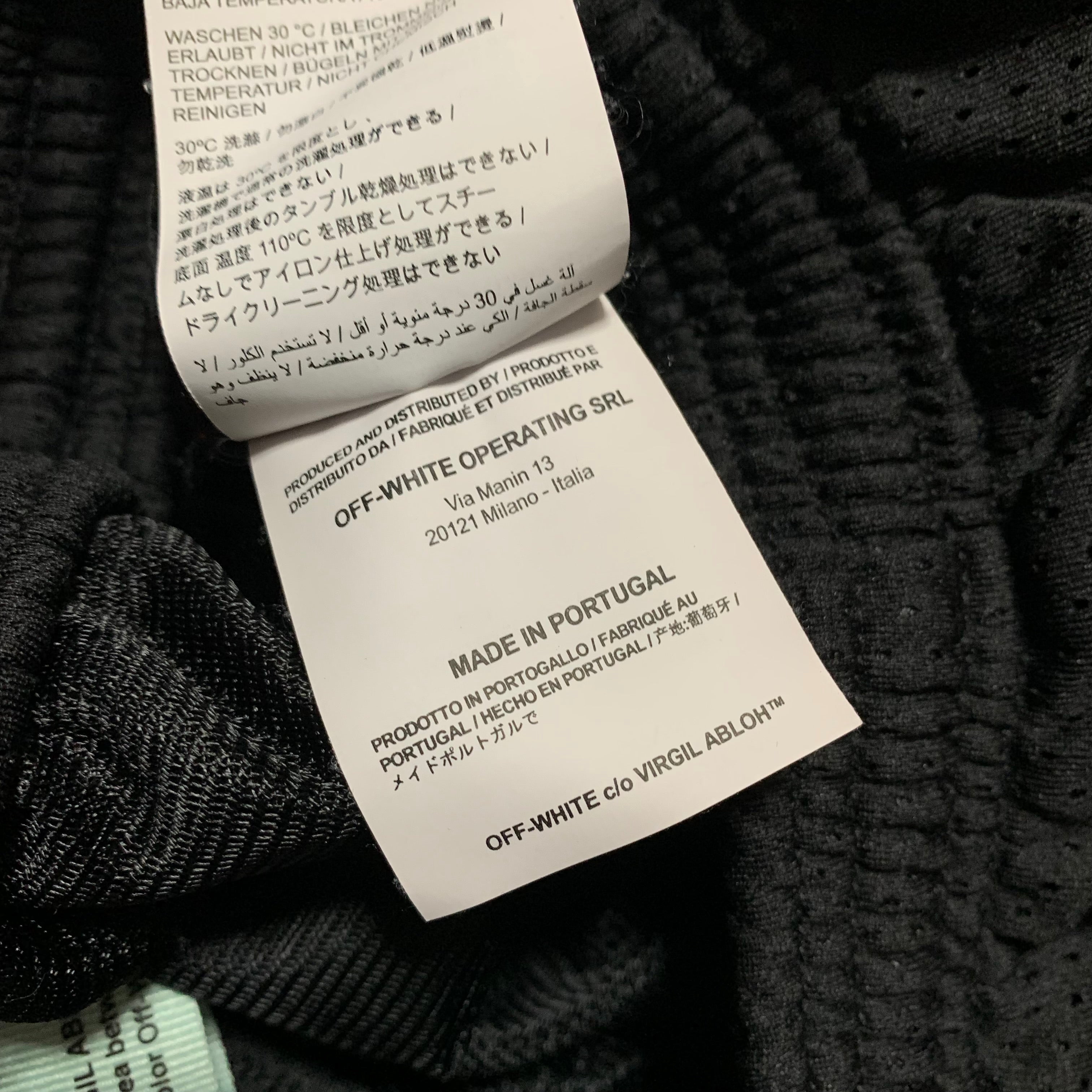 Off White Small Shorts Impressionism Black Mesh Shorts Virgil Abloh 2019