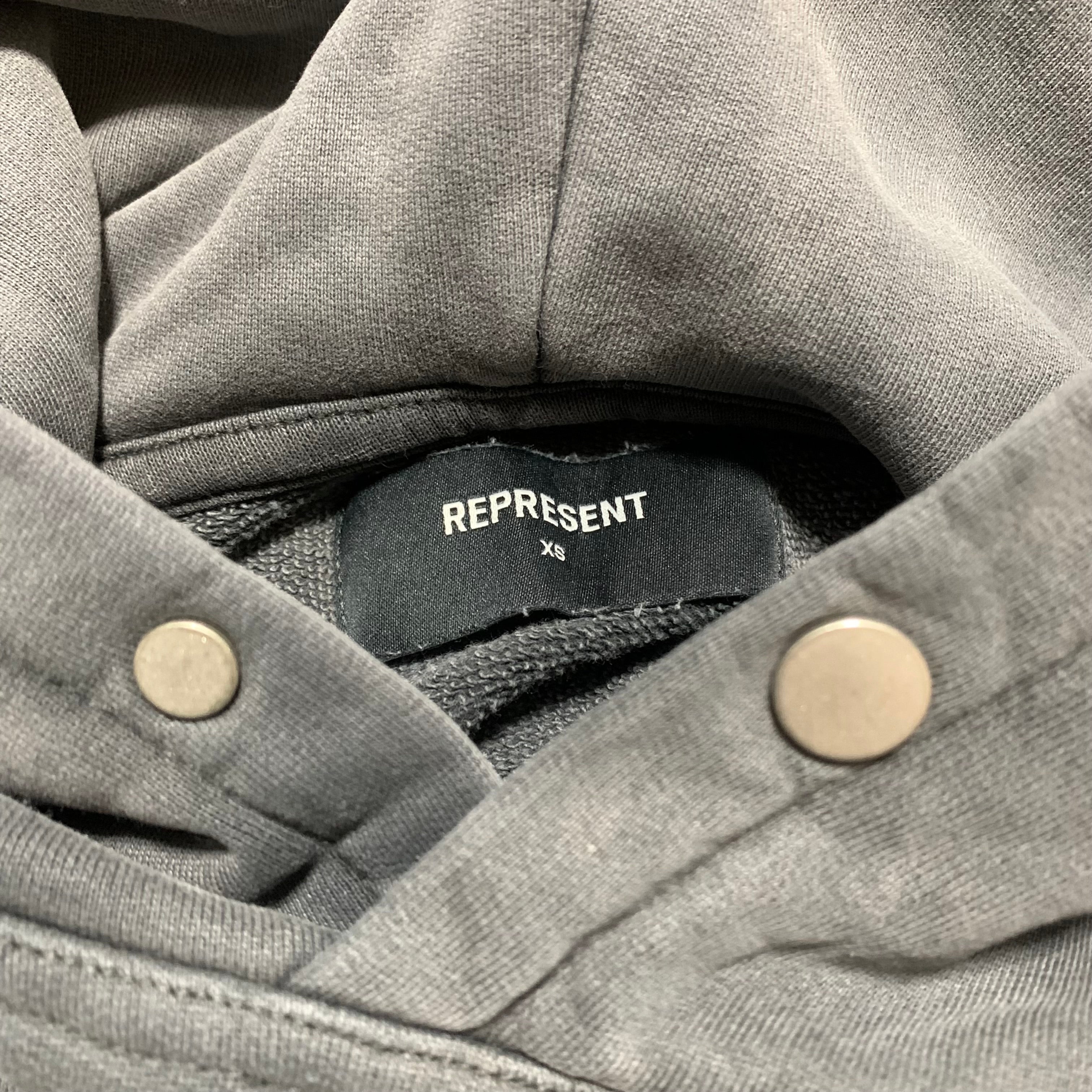Represent XS Every Rose Vintage Grey Hoodie